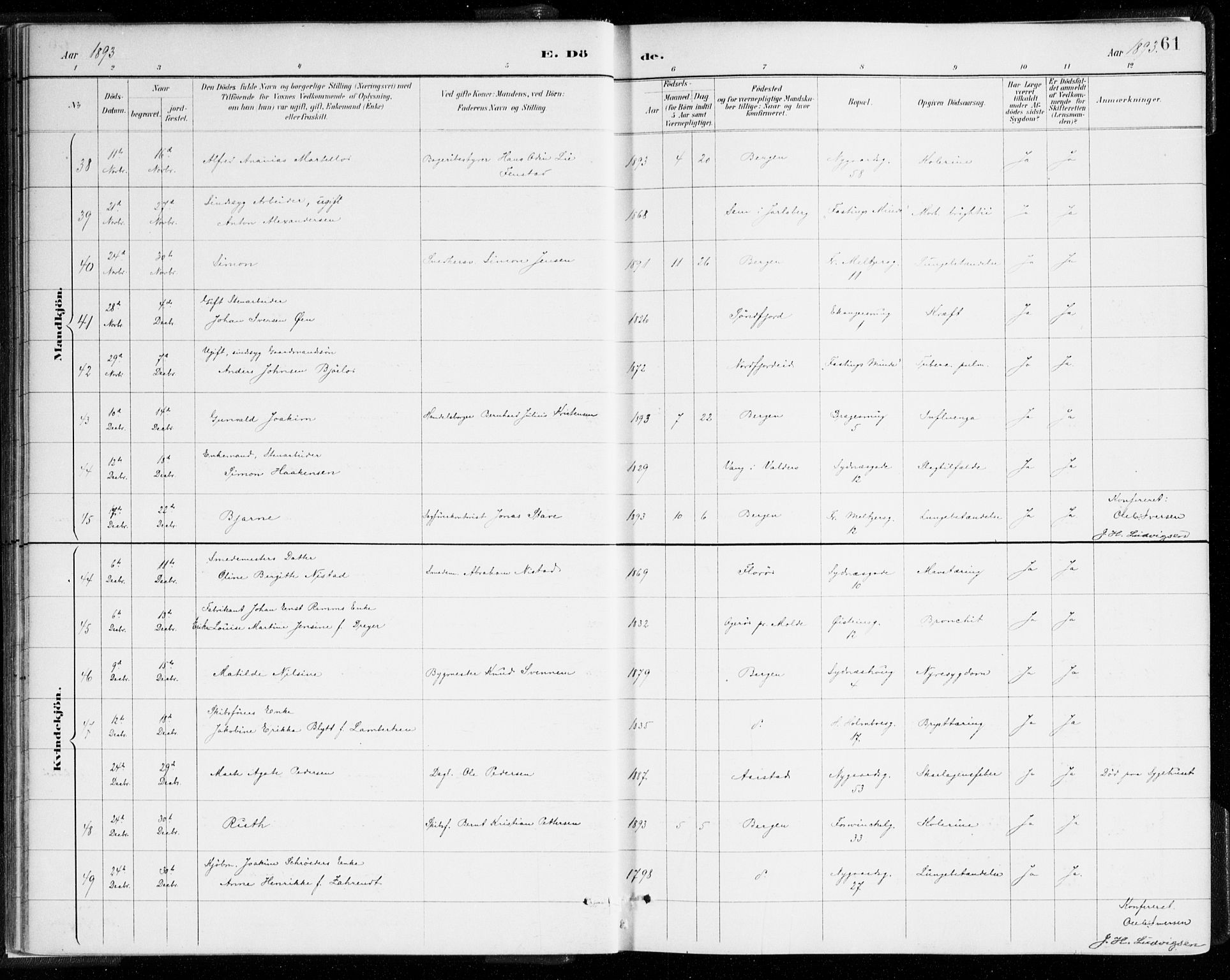 Johanneskirken sokneprestembete, AV/SAB-A-76001/H/Haa/L0019: Parish register (official) no. E 1, 1885-1915, p. 61