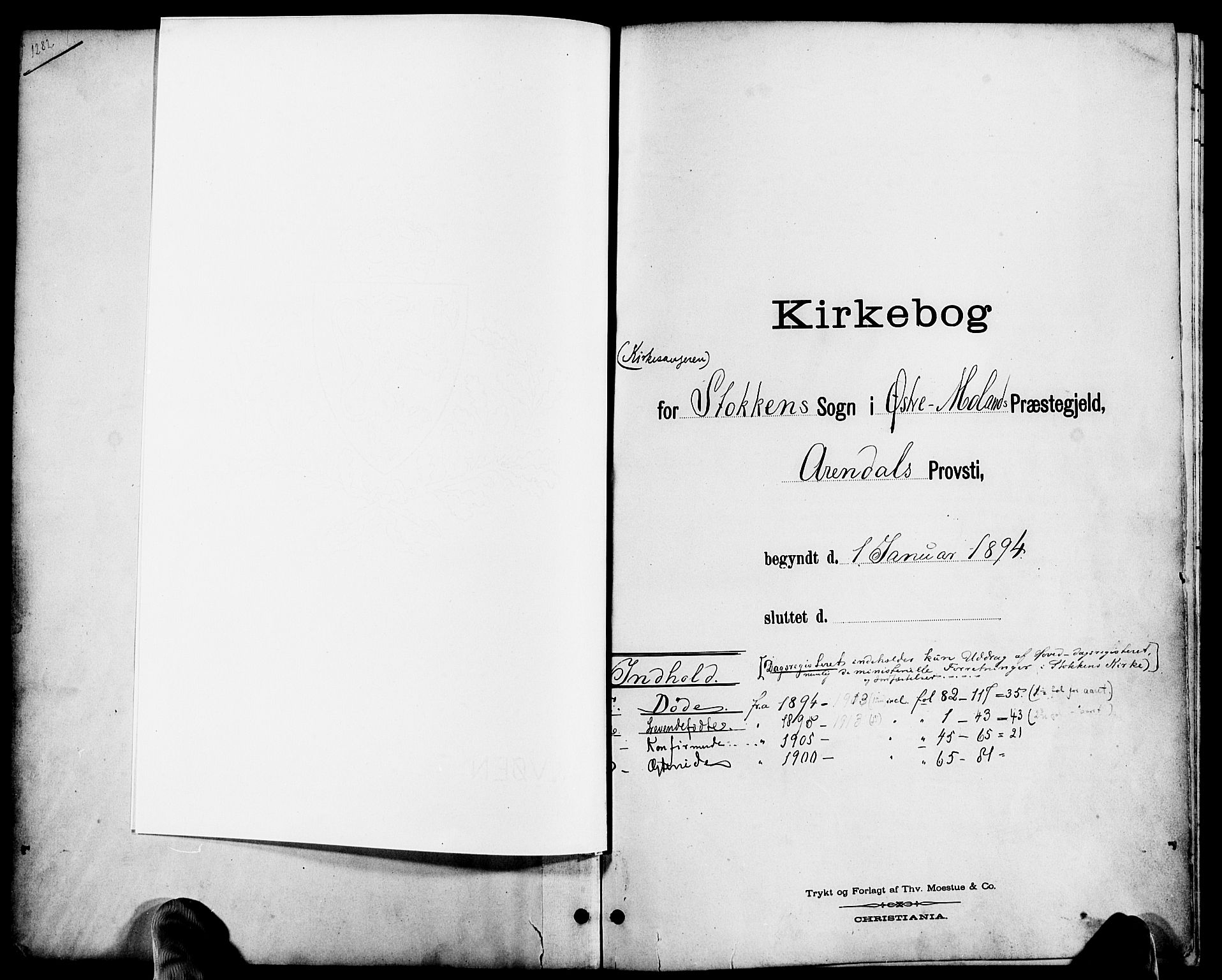 Austre Moland sokneprestkontor, SAK/1111-0001/F/Fb/Fbb/L0002: Parish register (copy) no. B 2, 1894-1918