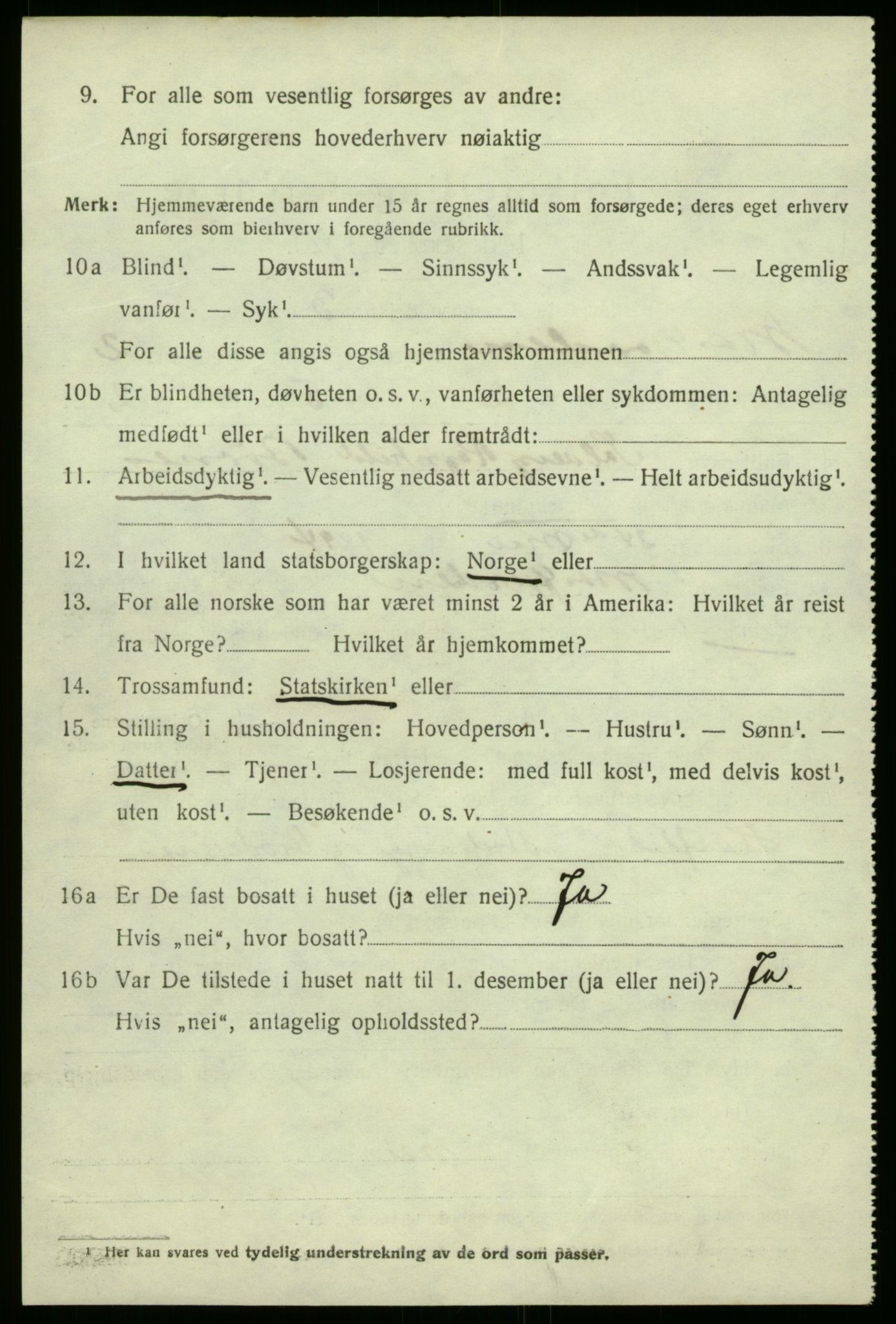 SAB, 1920 census for Masfjorden, 1920, p. 1022