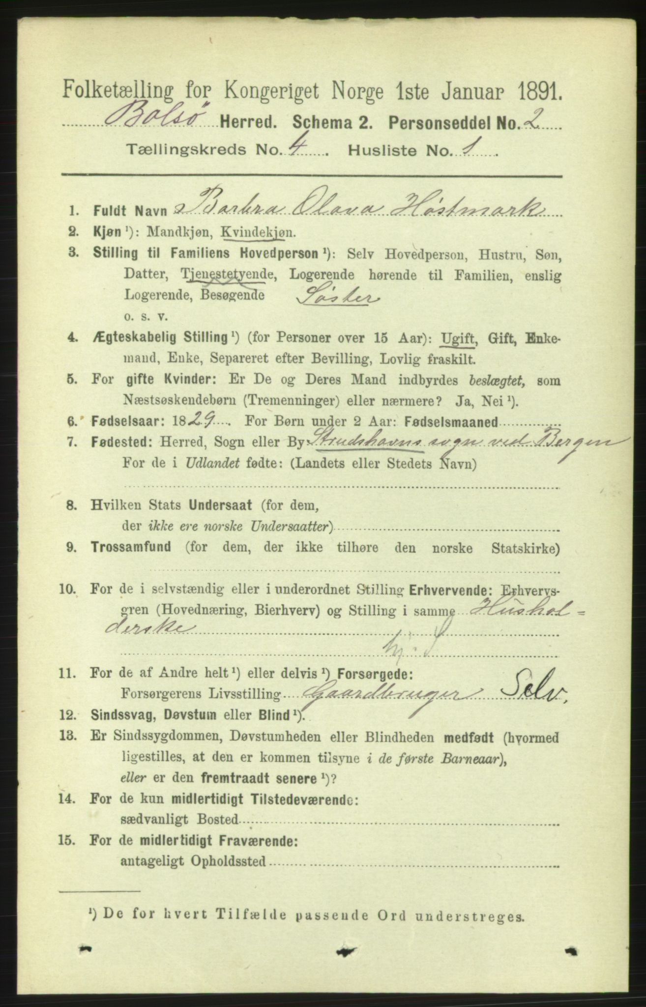 RA, 1891 census for 1544 Bolsøy, 1891, p. 2408