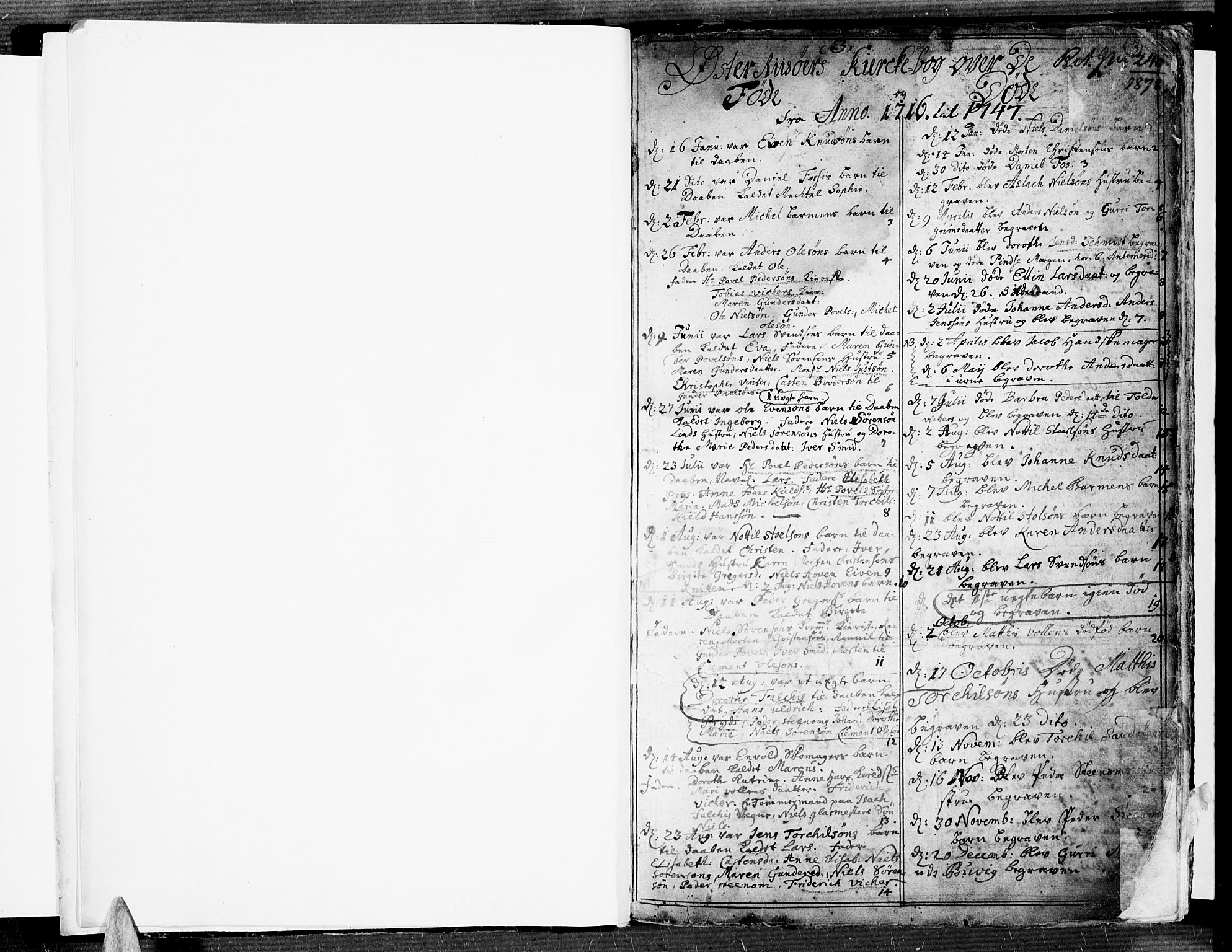 Risør sokneprestkontor, SAK/1111-0035/F/Fb/L0001: Parish register (copy) no. B 1, 1716-1747, p. 2-3