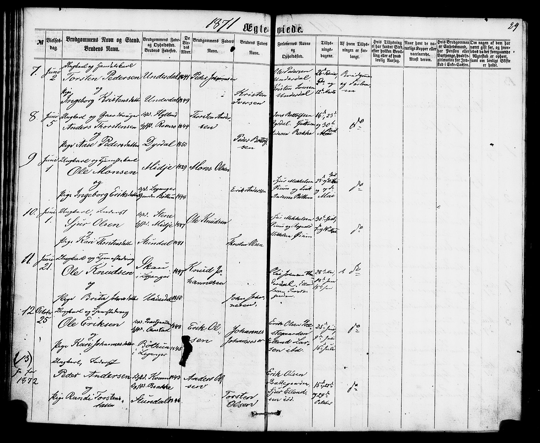 Aurland sokneprestembete, SAB/A-99937/H/Ha/Haa/L0010: Parish register (official) no. A 10, 1859-1879, p. 29