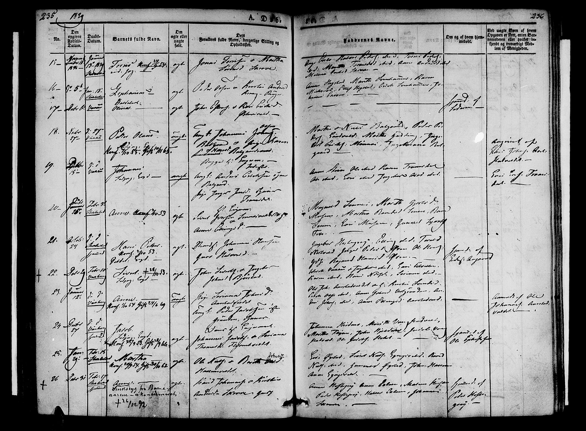 Ministerialprotokoller, klokkerbøker og fødselsregistre - Nord-Trøndelag, SAT/A-1458/723/L0238: Parish register (official) no. 723A07, 1831-1840, p. 235-236