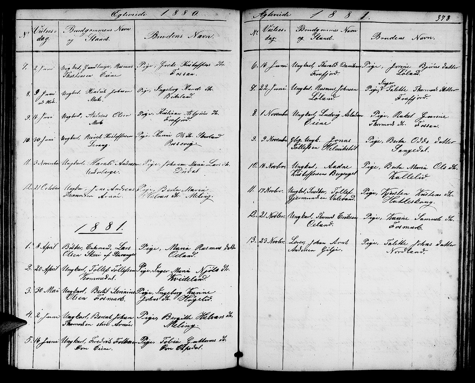 Høgsfjord sokneprestkontor, SAST/A-101624/H/Ha/Hab/L0002: Parish register (copy) no. B 2, 1855-1882, p. 378