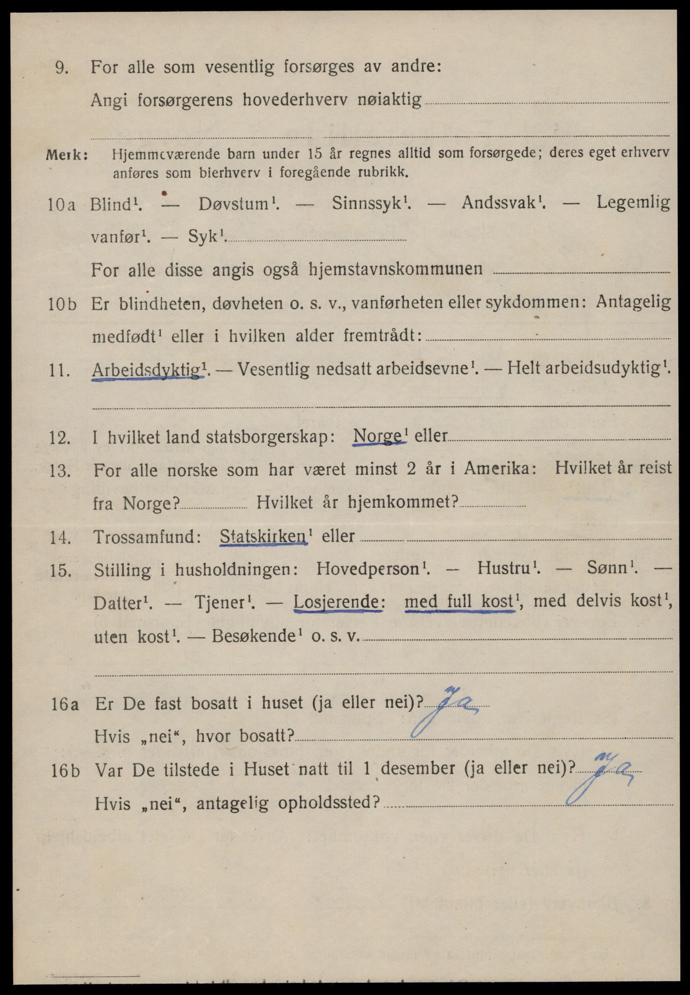 SAT, 1920 census for Ålesund, 1920, p. 21015