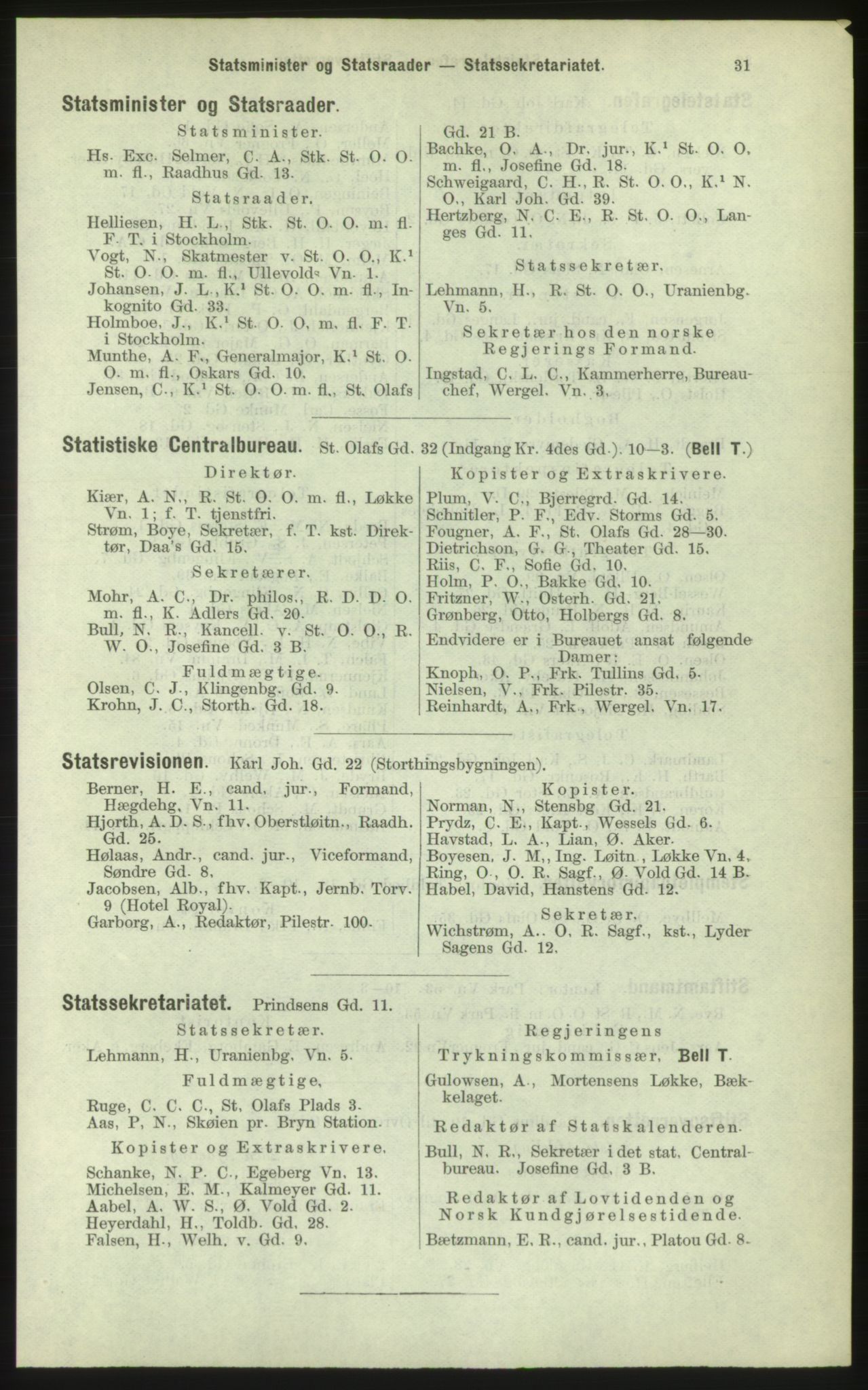 Kristiania/Oslo adressebok, PUBL/-, 1884, p. 31