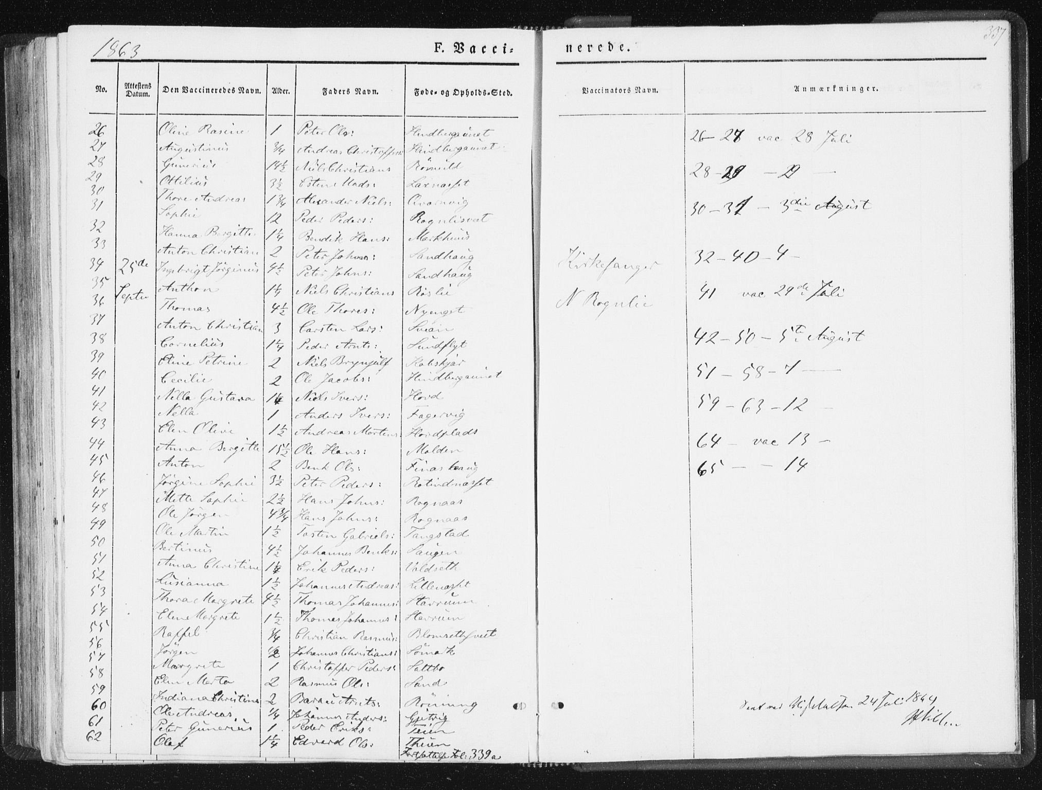 Ministerialprotokoller, klokkerbøker og fødselsregistre - Nord-Trøndelag, SAT/A-1458/744/L0418: Parish register (official) no. 744A02, 1843-1866, p. 337