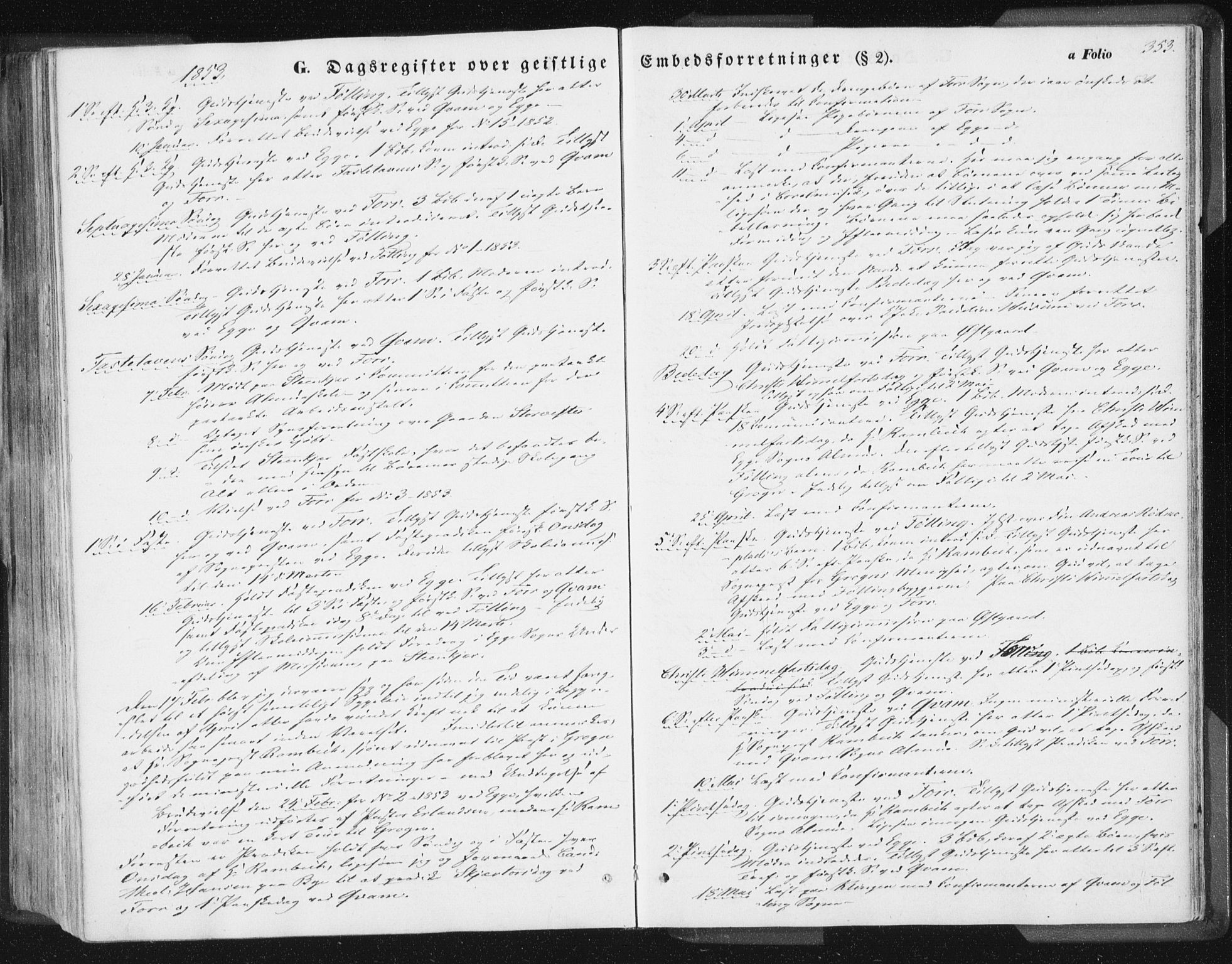 Ministerialprotokoller, klokkerbøker og fødselsregistre - Nord-Trøndelag, SAT/A-1458/746/L0446: Parish register (official) no. 746A05, 1846-1859, p. 353
