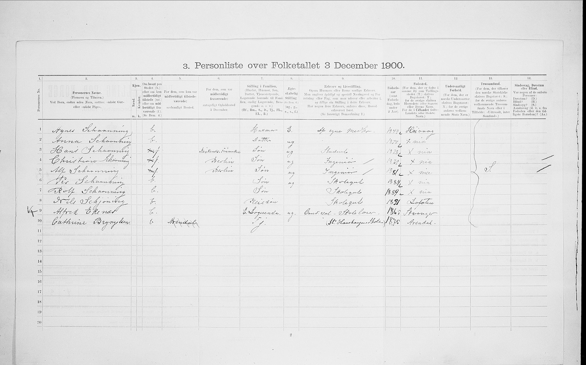 SAO, 1900 census for Kristiania, 1900, p. 97180