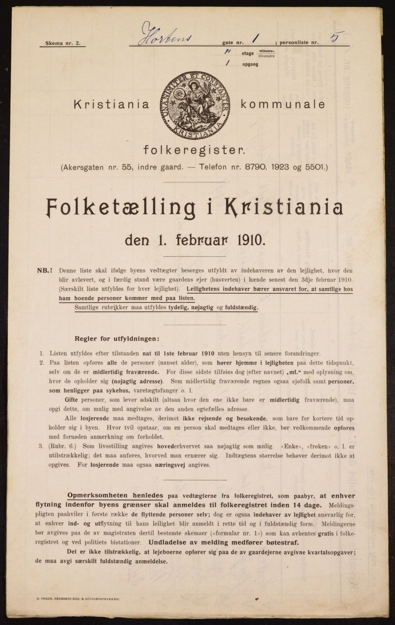 OBA, Municipal Census 1910 for Kristiania, 1910, p. 40591