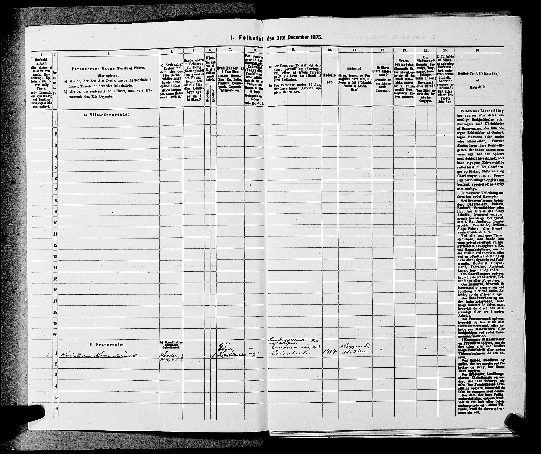 SAKO, 1875 census for 0623P Modum, 1875, p. 432