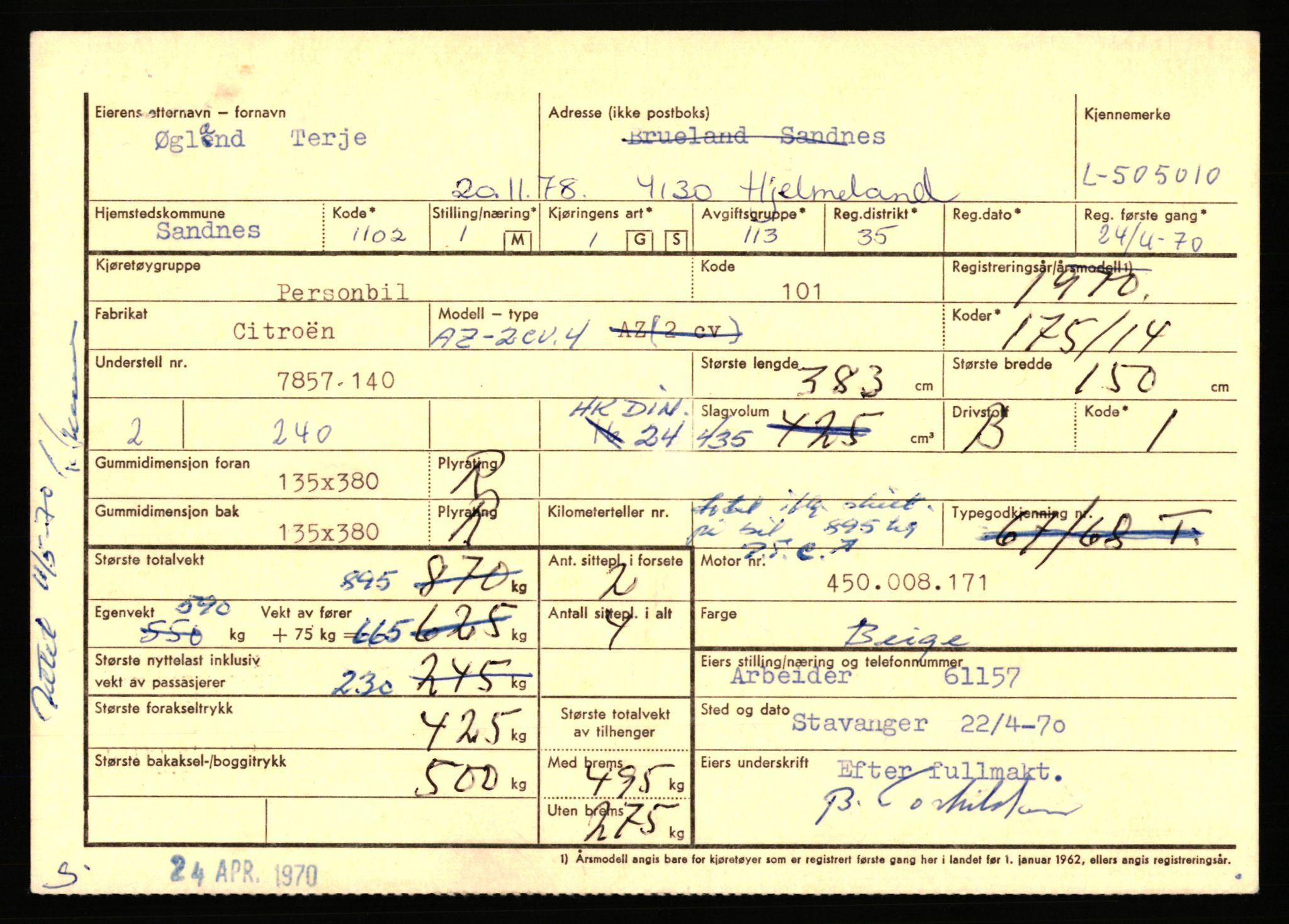 Stavanger trafikkstasjon, AV/SAST-A-101942/0/F/L0078: L-503000 - L-602908, 1930-1971, p. 1397