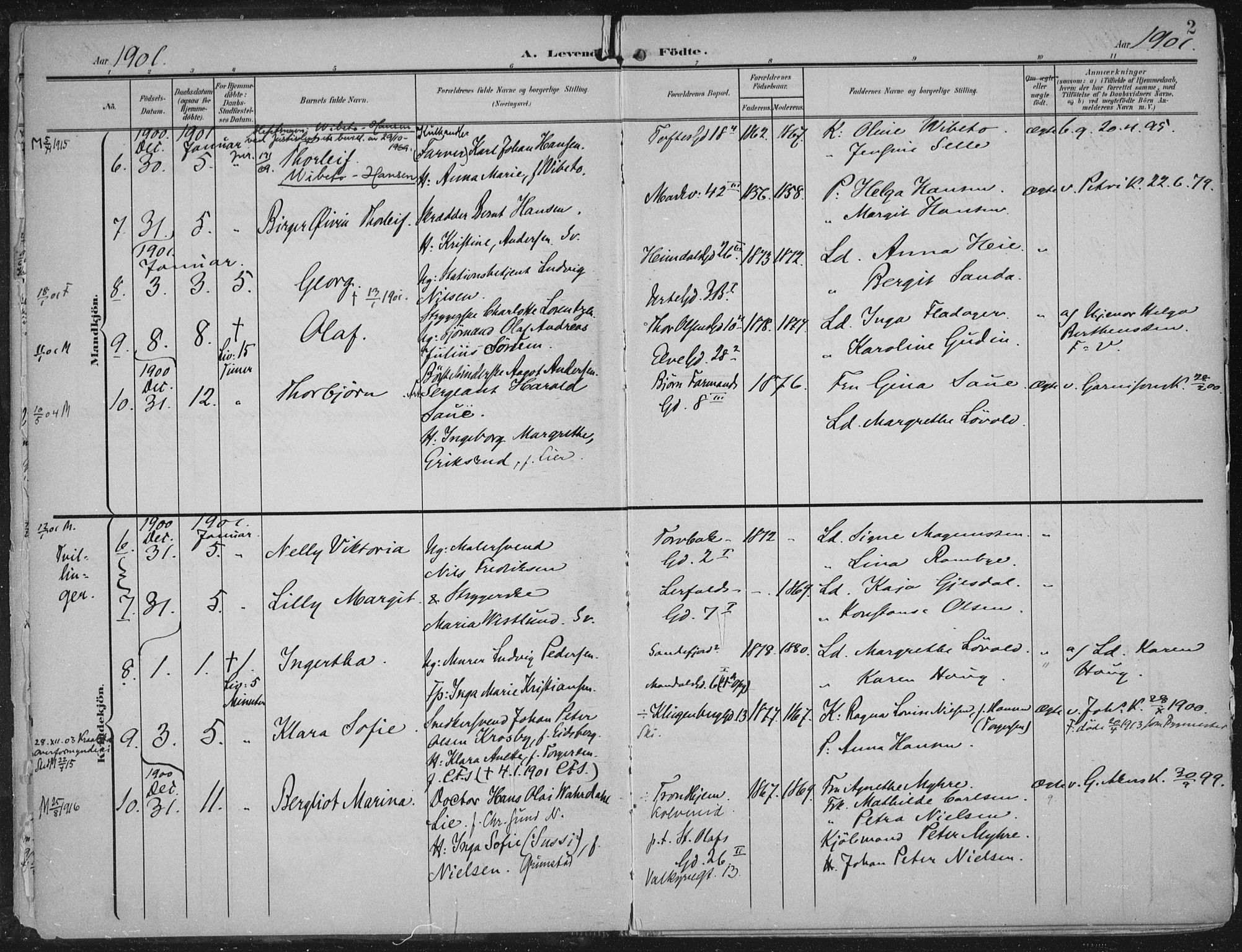 Rikshospitalet prestekontor Kirkebøker, AV/SAO-A-10309b/F/L0012: Parish register (official) no. 12, 1901-1904, p. 2