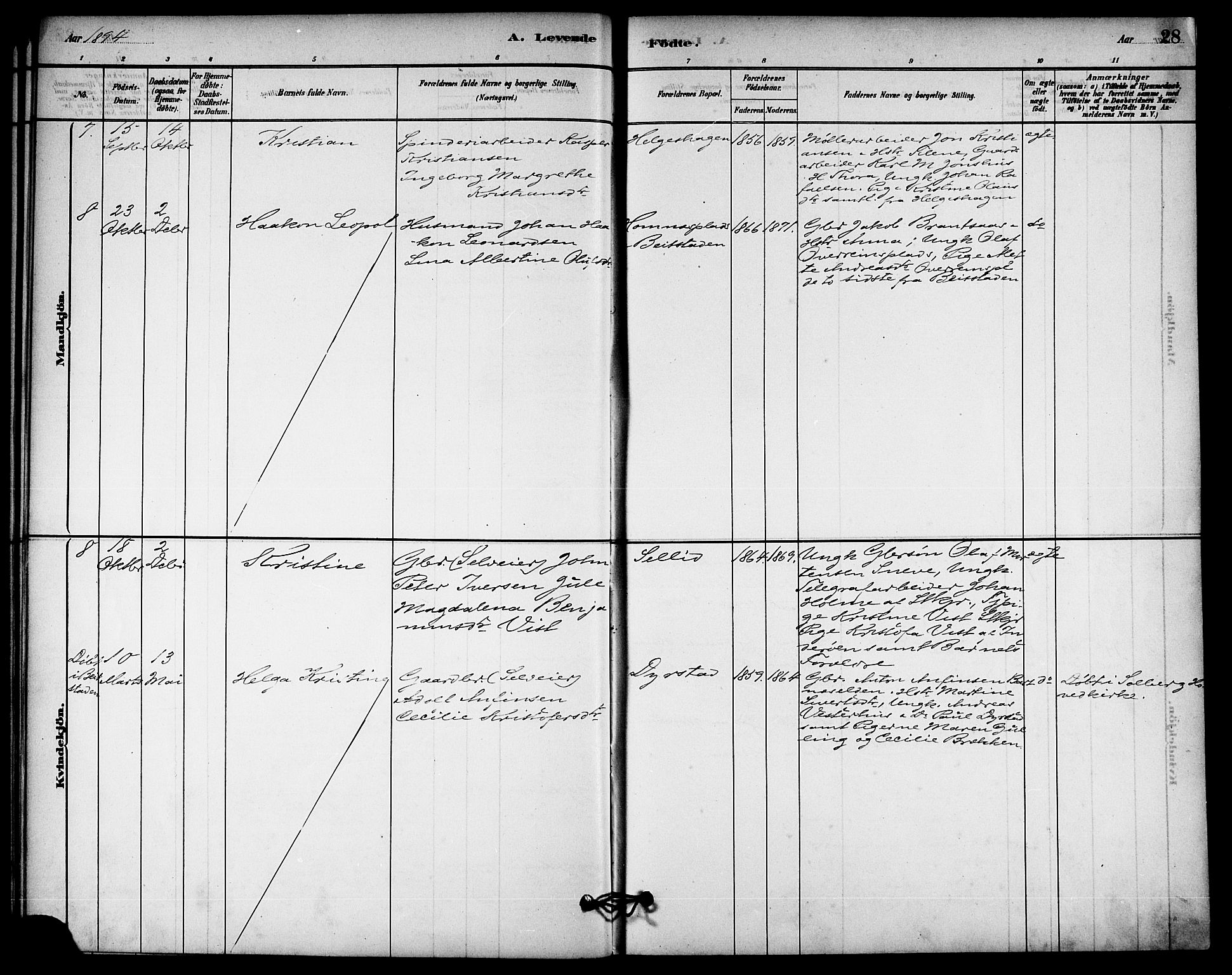 Ministerialprotokoller, klokkerbøker og fødselsregistre - Nord-Trøndelag, AV/SAT-A-1458/740/L0378: Parish register (official) no. 740A01, 1881-1895, p. 28