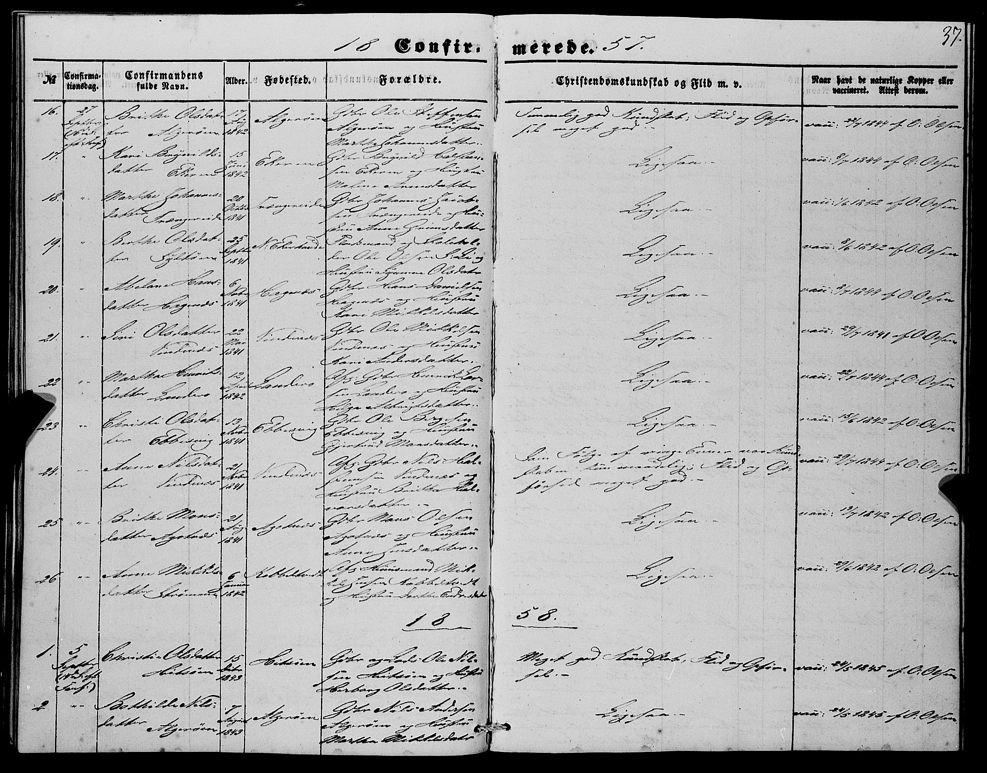 Fjell sokneprestembete, SAB/A-75301/H/Haa: Parish register (official) no. A 4, 1851-1870, p. 37