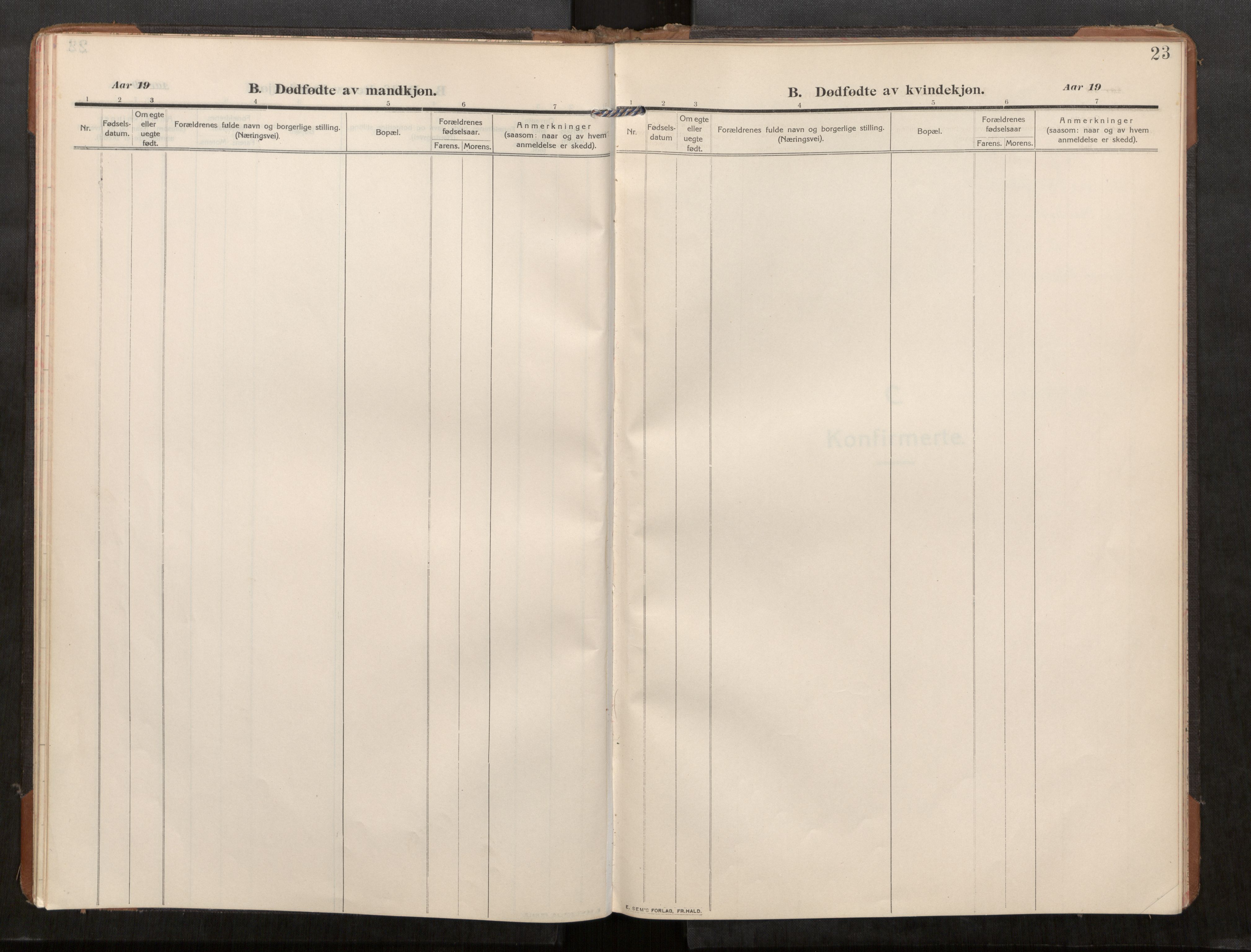 Stod sokneprestkontor, SAT/A-1164/1/I/I1/I1a/L0003: Parish register (official) no. 3, 1909-1934, p. 23