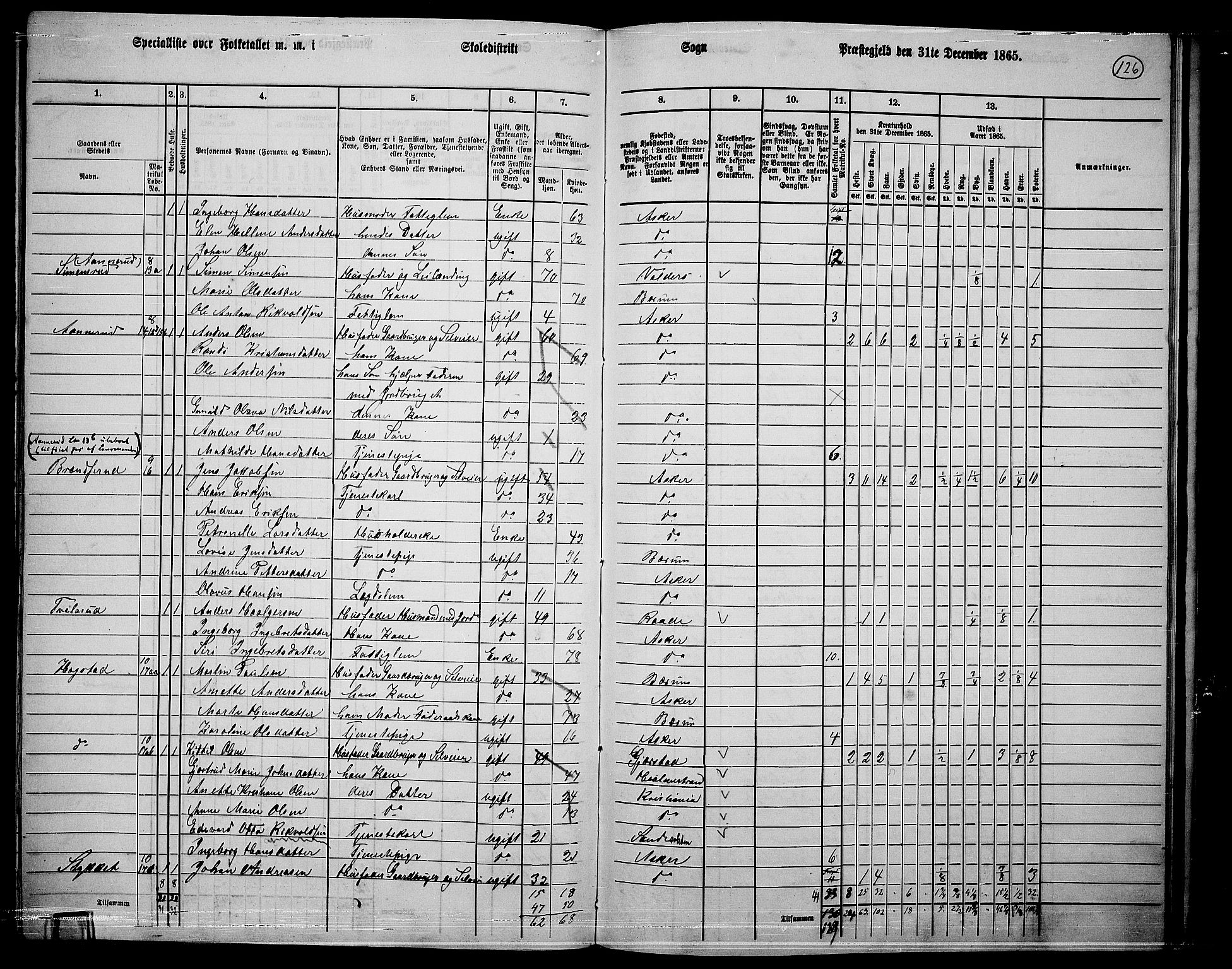 RA, 1865 census for Asker, 1865, p. 122