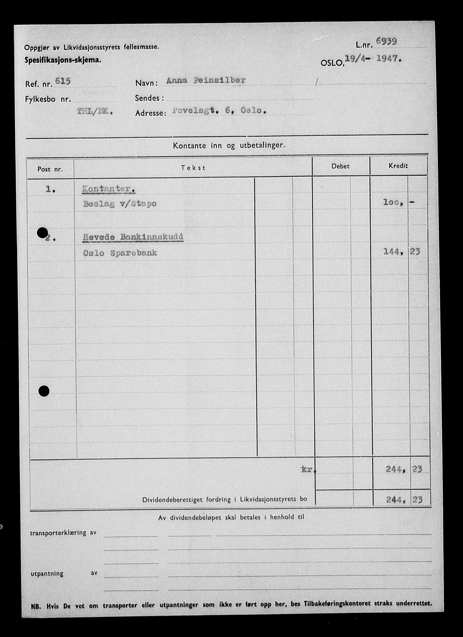 Justisdepartementet, Tilbakeføringskontoret for inndratte formuer, AV/RA-S-1564/H/Hc/Hcc/L0934: --, 1945-1947, p. 540