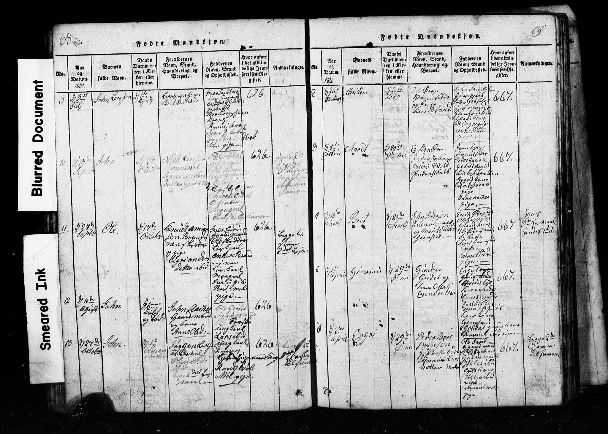 Ministerialprotokoller, klokkerbøker og fødselsregistre - Møre og Romsdal, AV/SAT-A-1454/590/L1016: Parish register (copy) no. 590C01, 1819-1838, p. 68-69