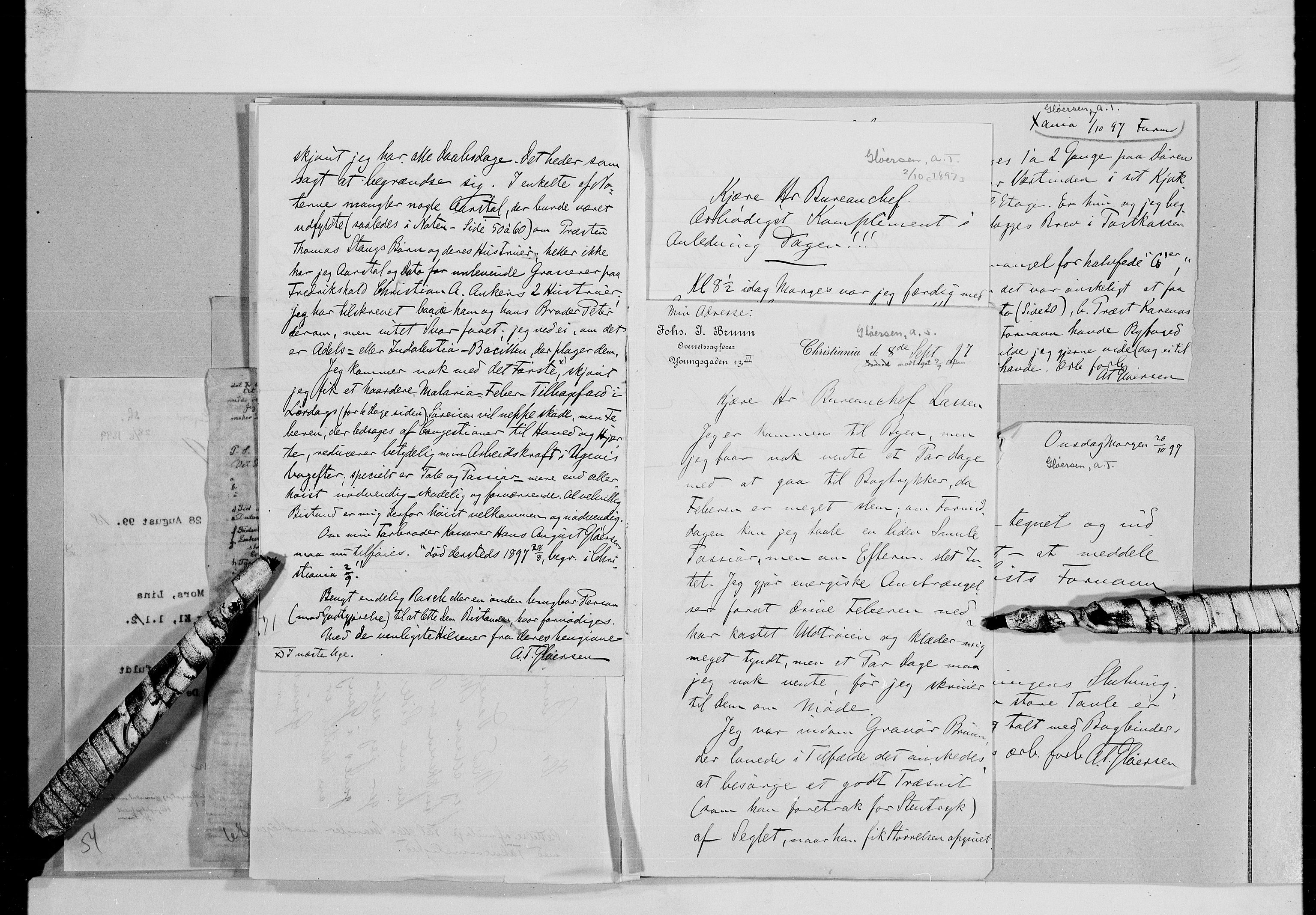 Lassens samlinger, AV/RA-PA-0051/G/L0097: Alfabetisk ordnede brev til Wilhelm Lassen: Fabritius - Grønvold, 1815-1907, p. 179