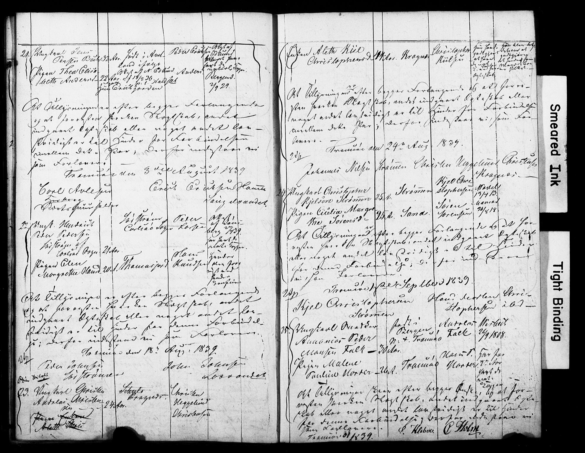 Tromsø sokneprestkontor/stiftsprosti/domprosti, AV/SATØ-S-1343/H/Hc/L0096: Banns register no. 96, 1838-1851