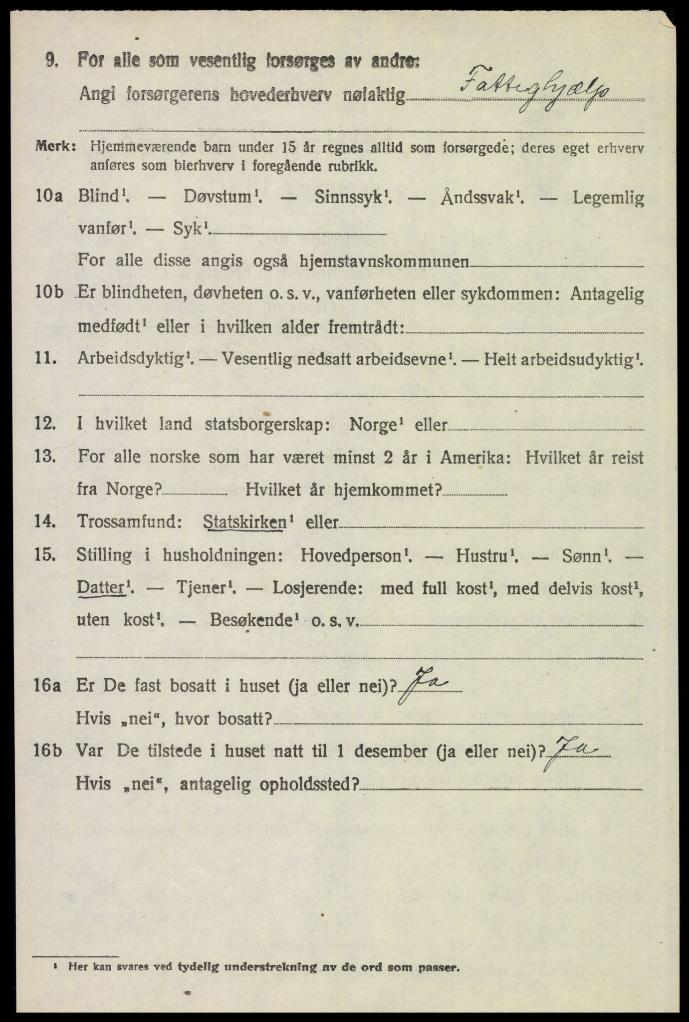 SAH, 1920 census for Trysil, 1920, p. 6626
