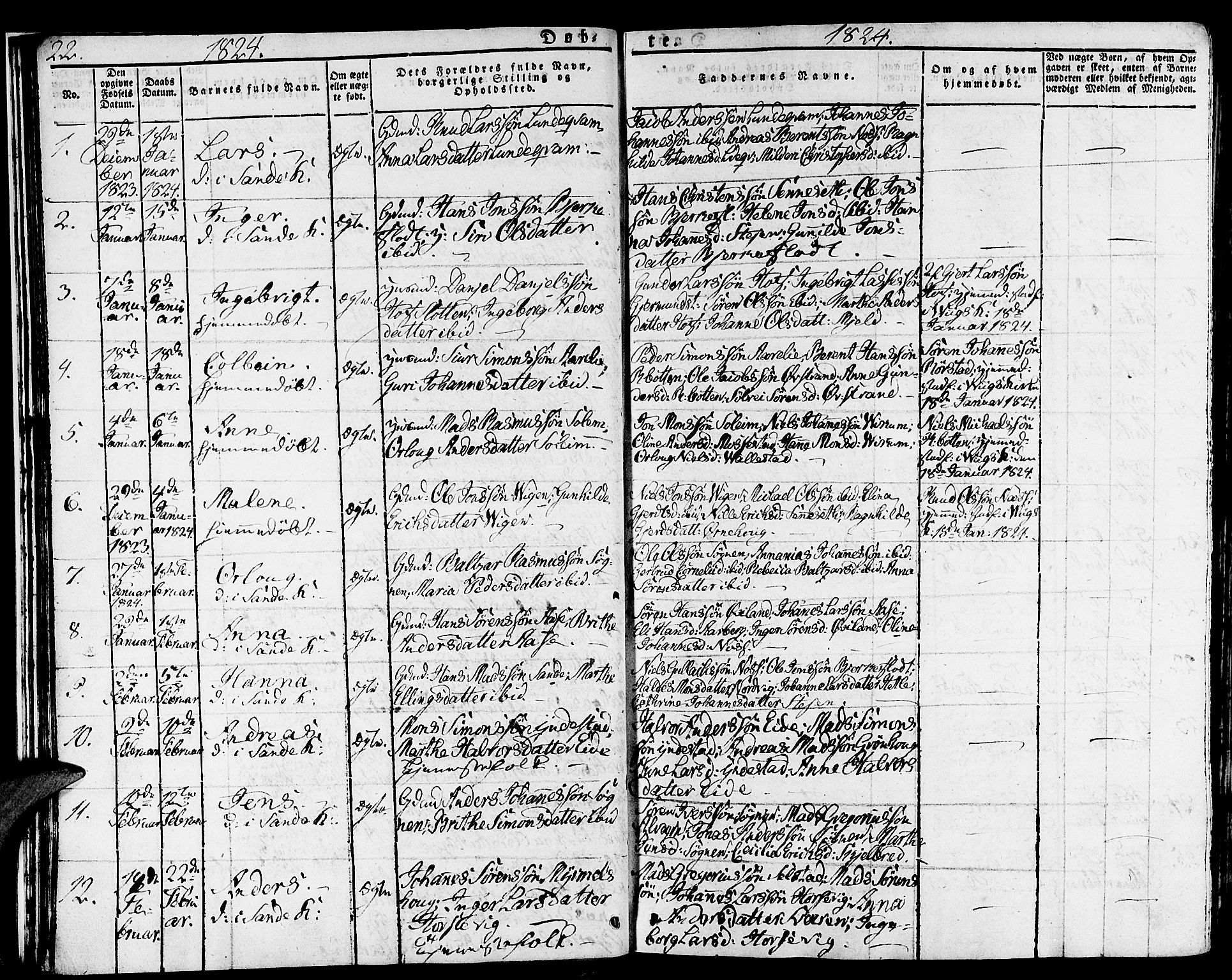 Gaular sokneprestembete, AV/SAB-A-80001/H/Haa: Parish register (official) no. A 3, 1821-1840, p. 22