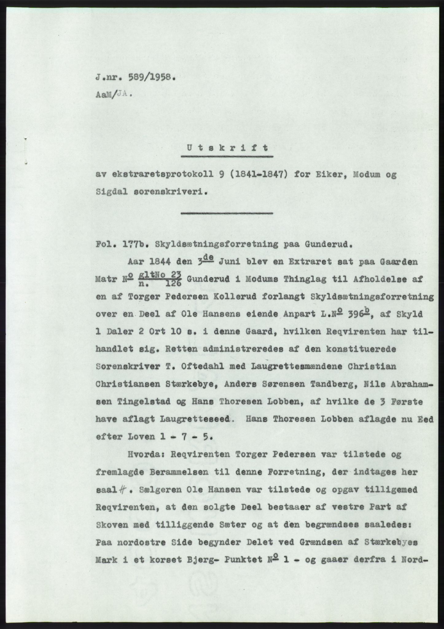 Statsarkivet i Kongsberg, SAKO/A-0001, 1958, p. 427