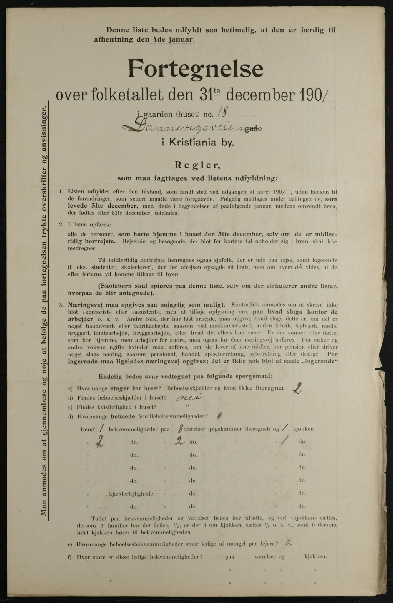 OBA, Municipal Census 1901 for Kristiania, 1901, p. 2489