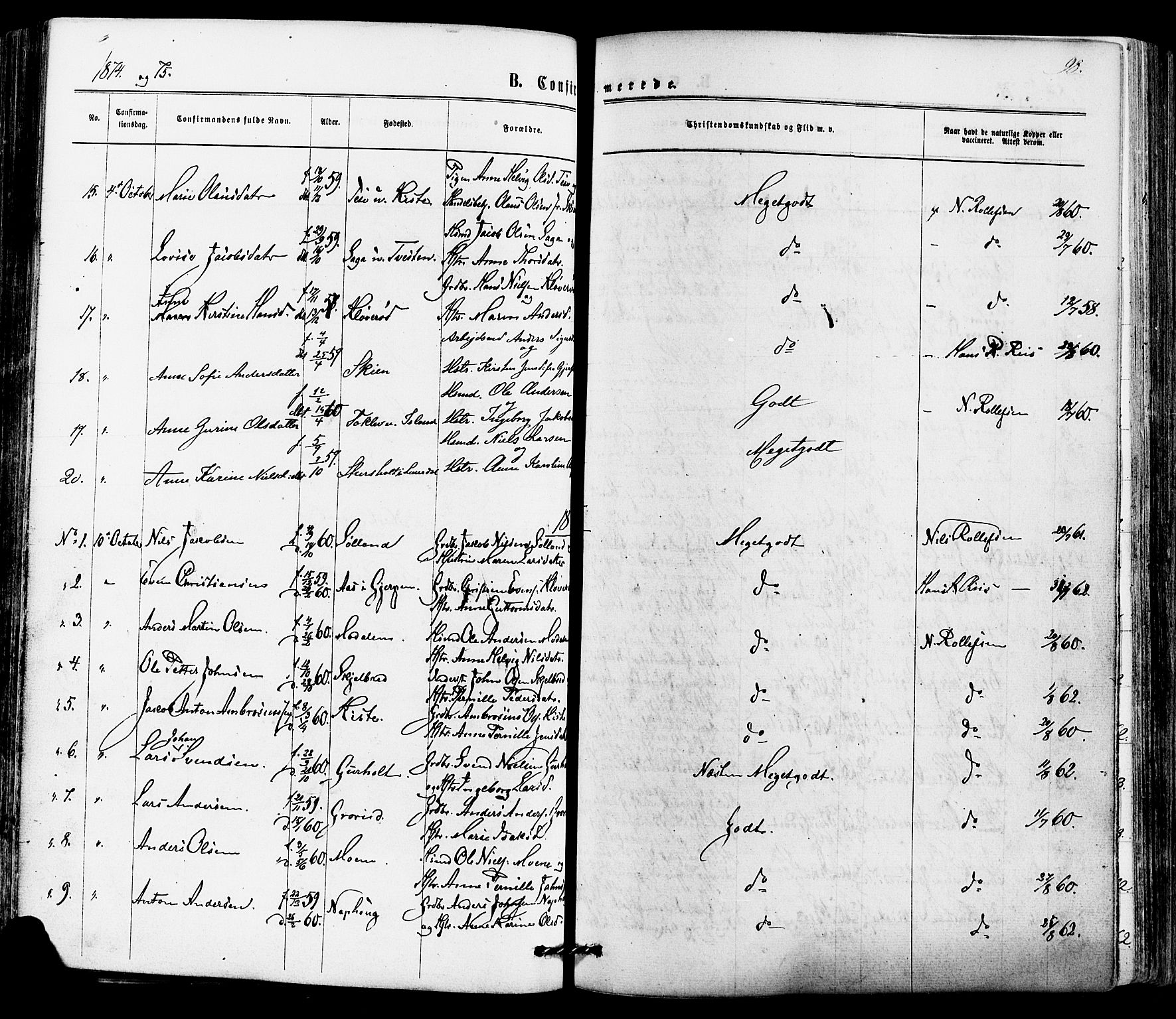 Siljan kirkebøker, SAKO/A-300/F/Fa/L0002: Parish register (official) no. 2, 1870-1895, p. 98