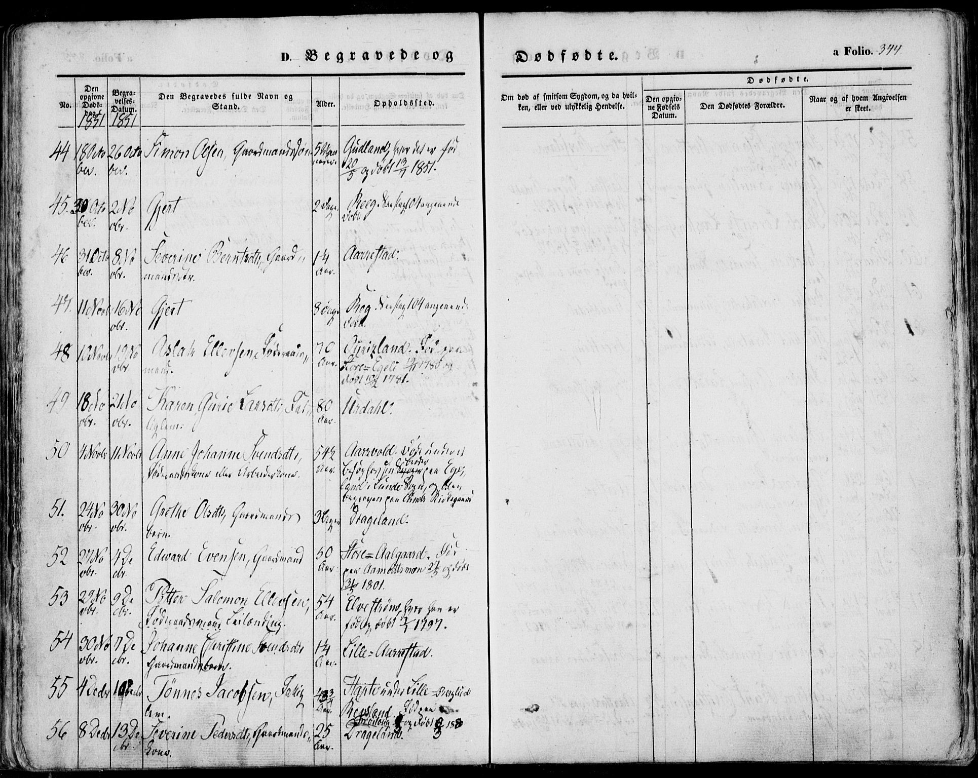 Sokndal sokneprestkontor, SAST/A-101808: Parish register (official) no. A 8.2, 1842-1857, p. 344