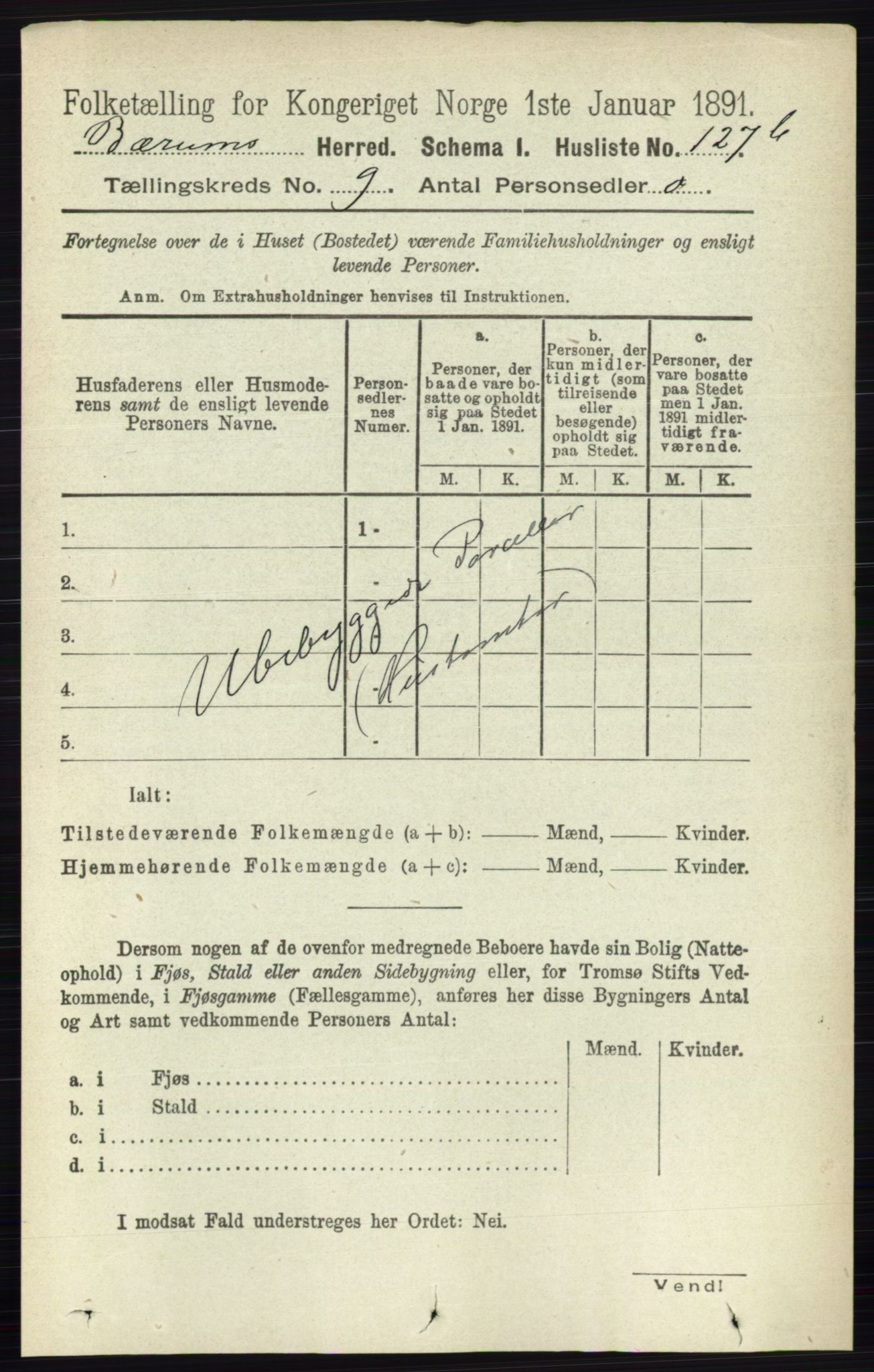 RA, 1891 census for 0219 Bærum, 1891, p. 5112