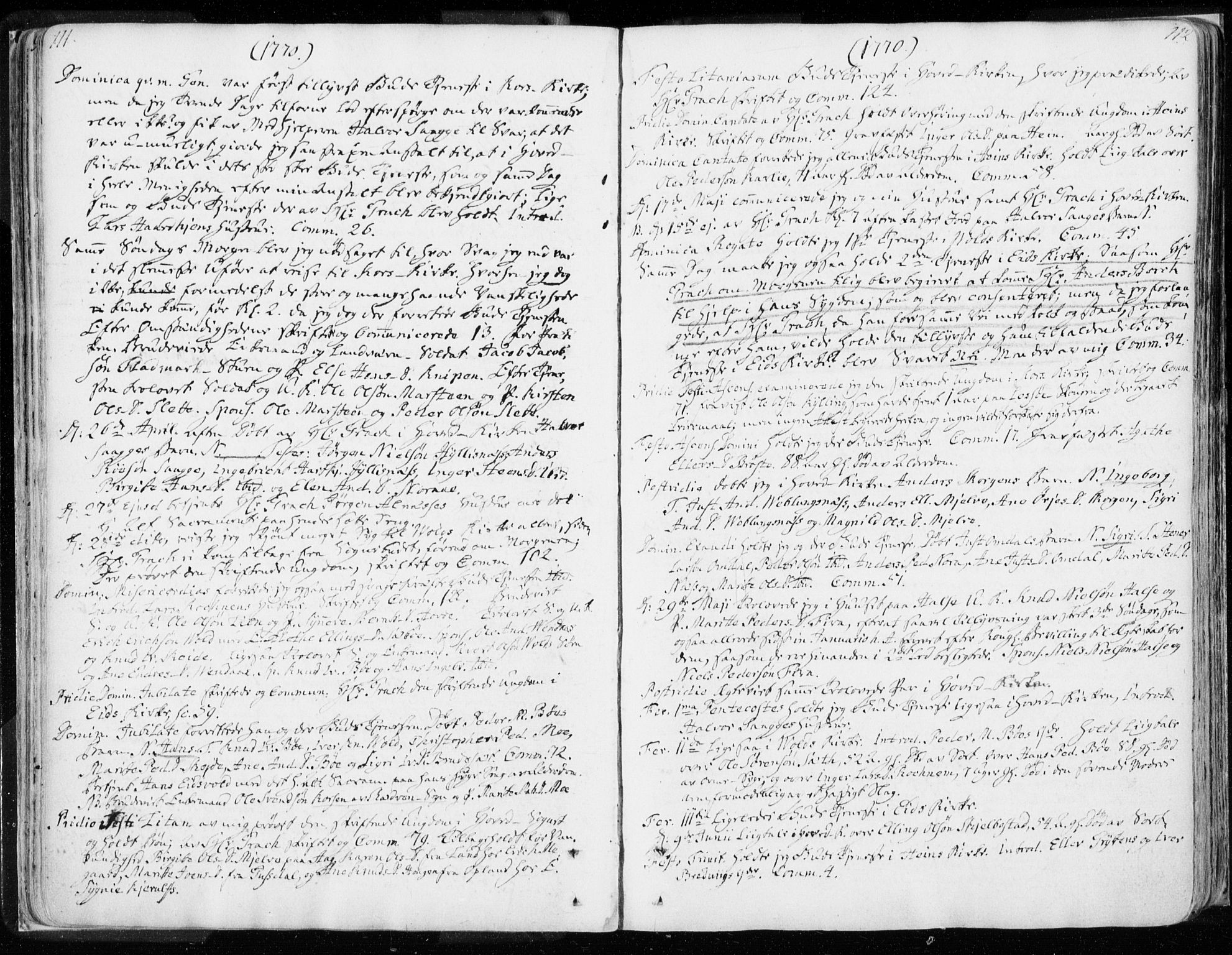 Ministerialprotokoller, klokkerbøker og fødselsregistre - Møre og Romsdal, AV/SAT-A-1454/544/L0569: Parish register (official) no. 544A02, 1764-1806, p. 111-112