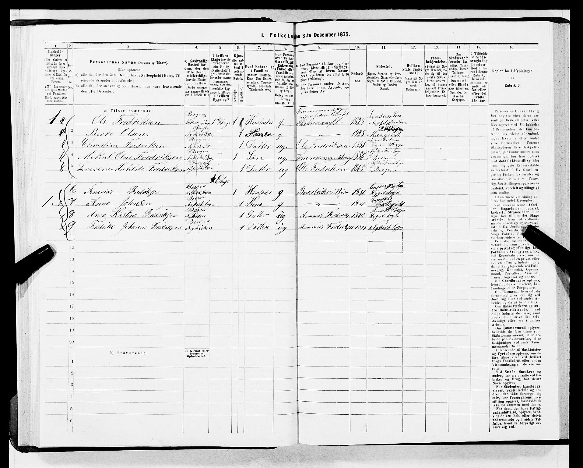 SAB, 1875 census for 1301 Bergen, 1875, p. 956