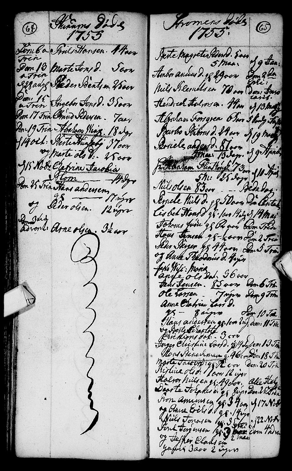 Hurum kirkebøker, AV/SAKO-A-229/F/Fa/L0004: Parish register (official) no. 4, 1733-1757, p. 64-65