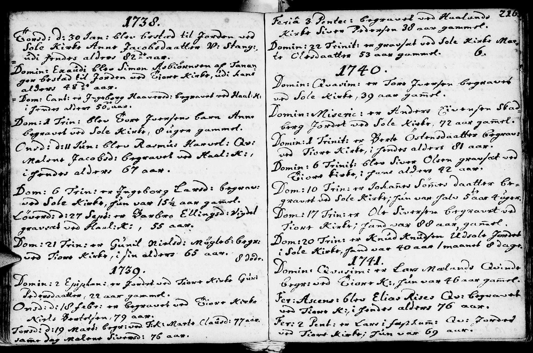 Håland sokneprestkontor, SAST/A-101802/001/30BA/L0002: Parish register (official) no. A 2, 1722-1794, p. 216