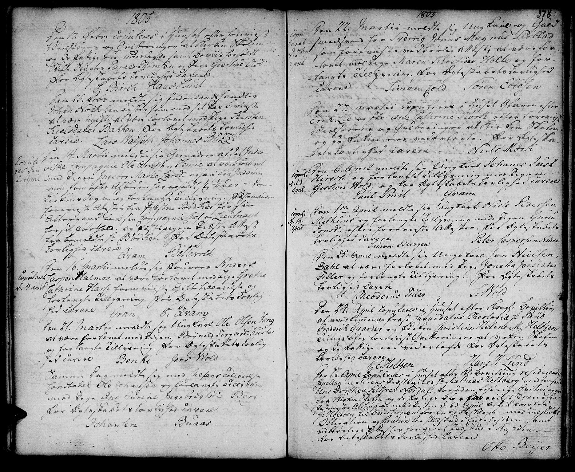 Ministerialprotokoller, klokkerbøker og fødselsregistre - Sør-Trøndelag, SAT/A-1456/601/L0038: Parish register (official) no. 601A06, 1766-1877, p. 378