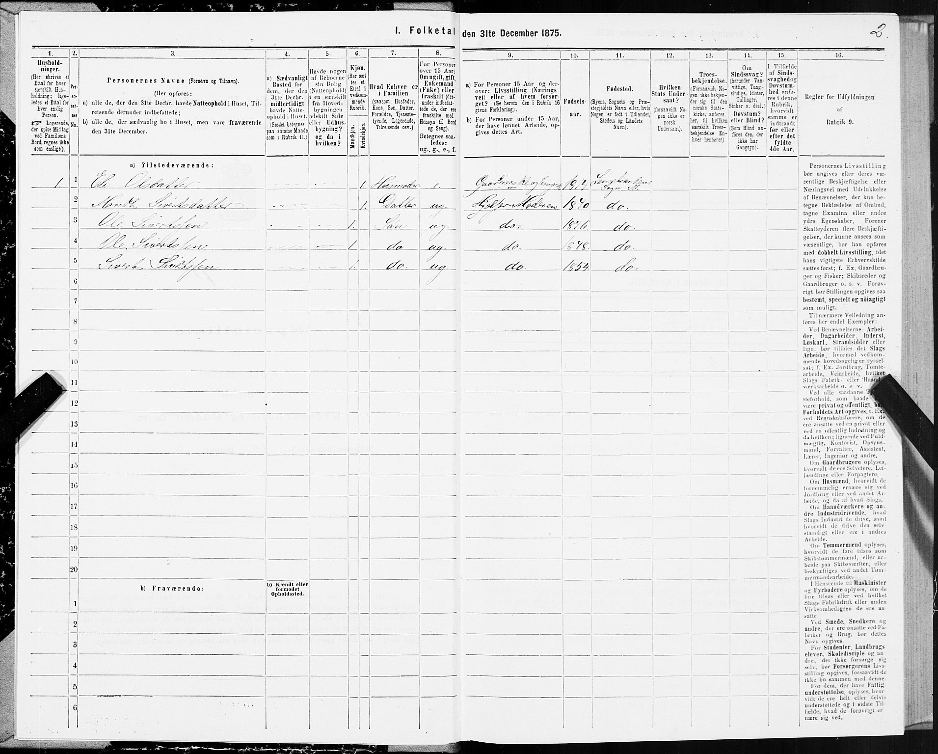 SAT, 1875 census for 1653P Melhus, 1875, p. 8002