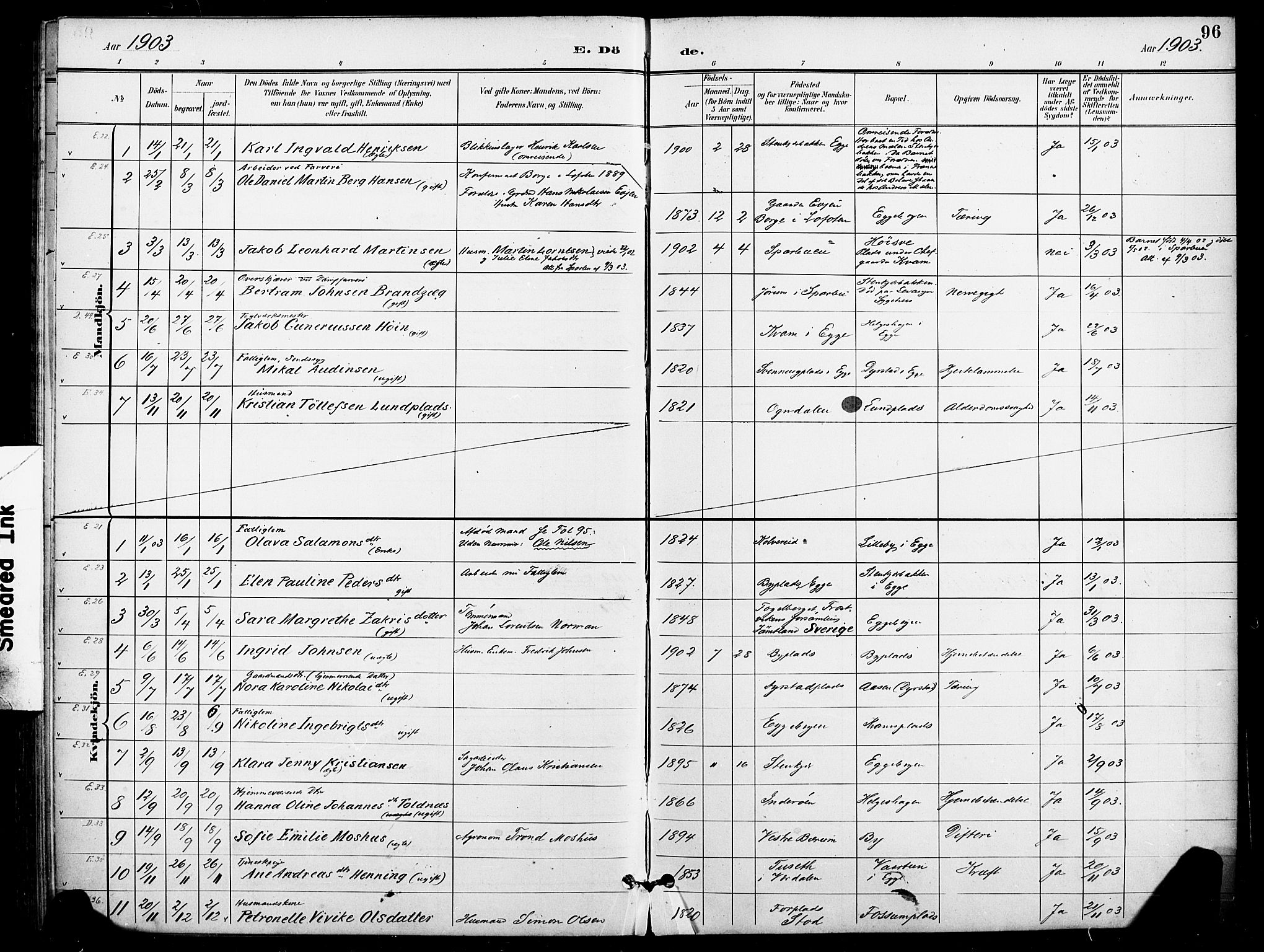 Ministerialprotokoller, klokkerbøker og fødselsregistre - Nord-Trøndelag, SAT/A-1458/740/L0379: Parish register (official) no. 740A02, 1895-1907, p. 96