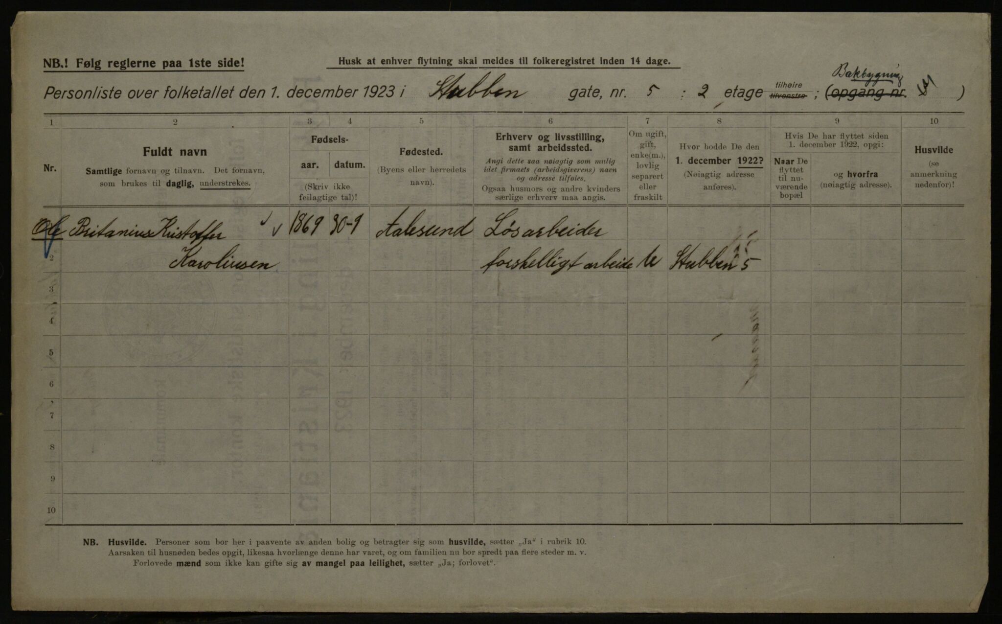 OBA, Municipal Census 1923 for Kristiania, 1923, p. 115676