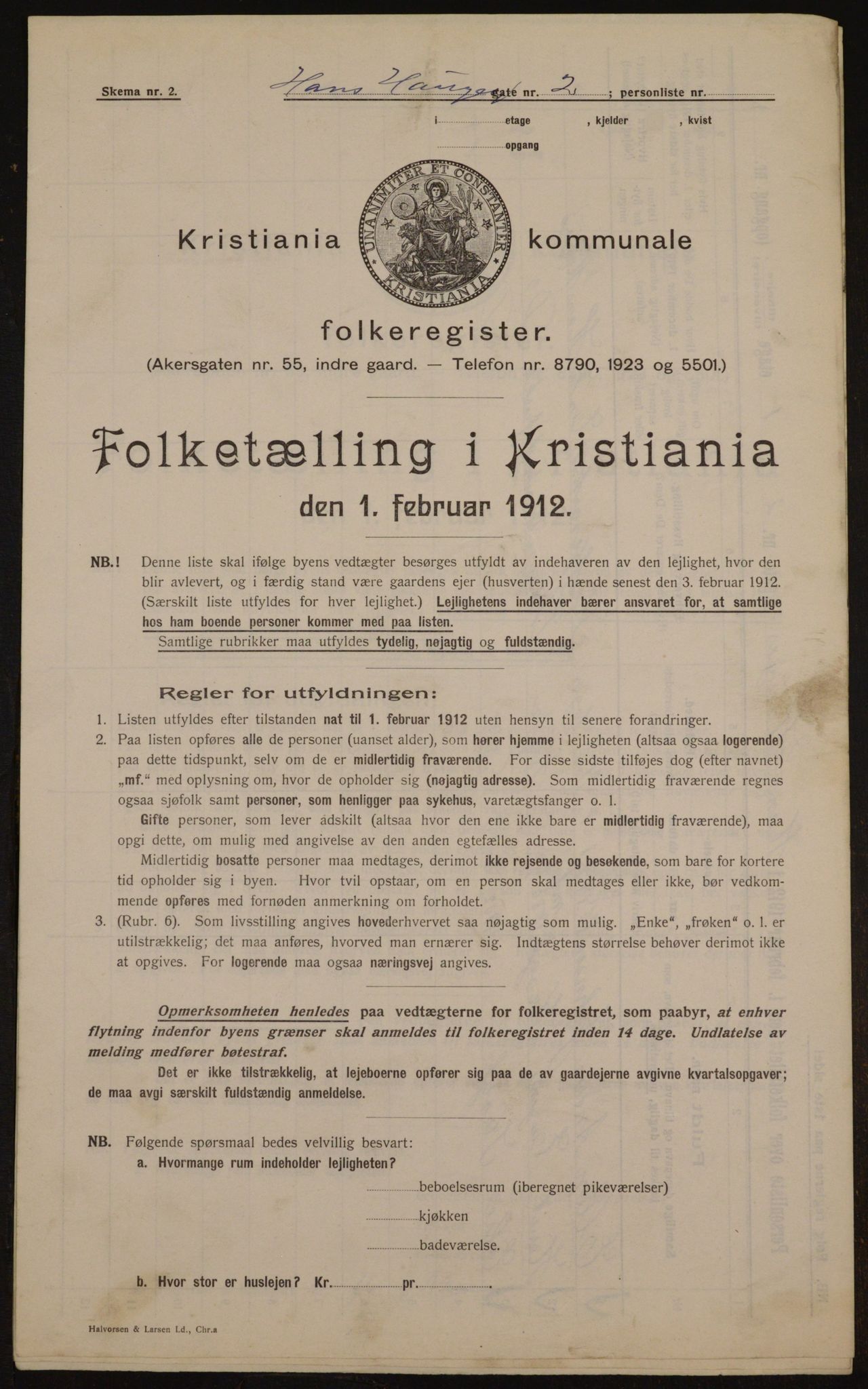 OBA, Municipal Census 1912 for Kristiania, 1912, p. 34687