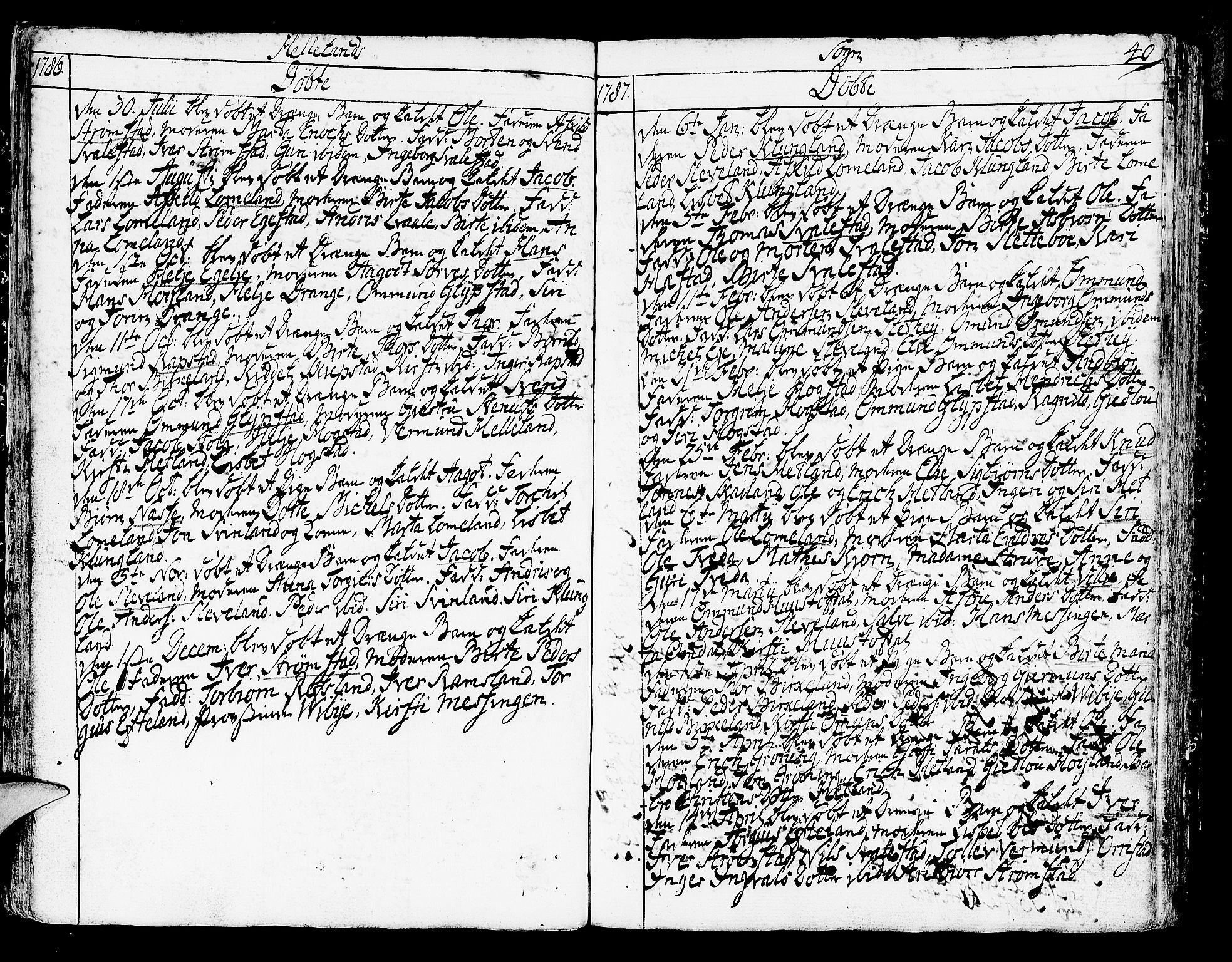 Helleland sokneprestkontor, SAST/A-101810: Parish register (official) no. A 2 /1, 1762-1791, p. 40