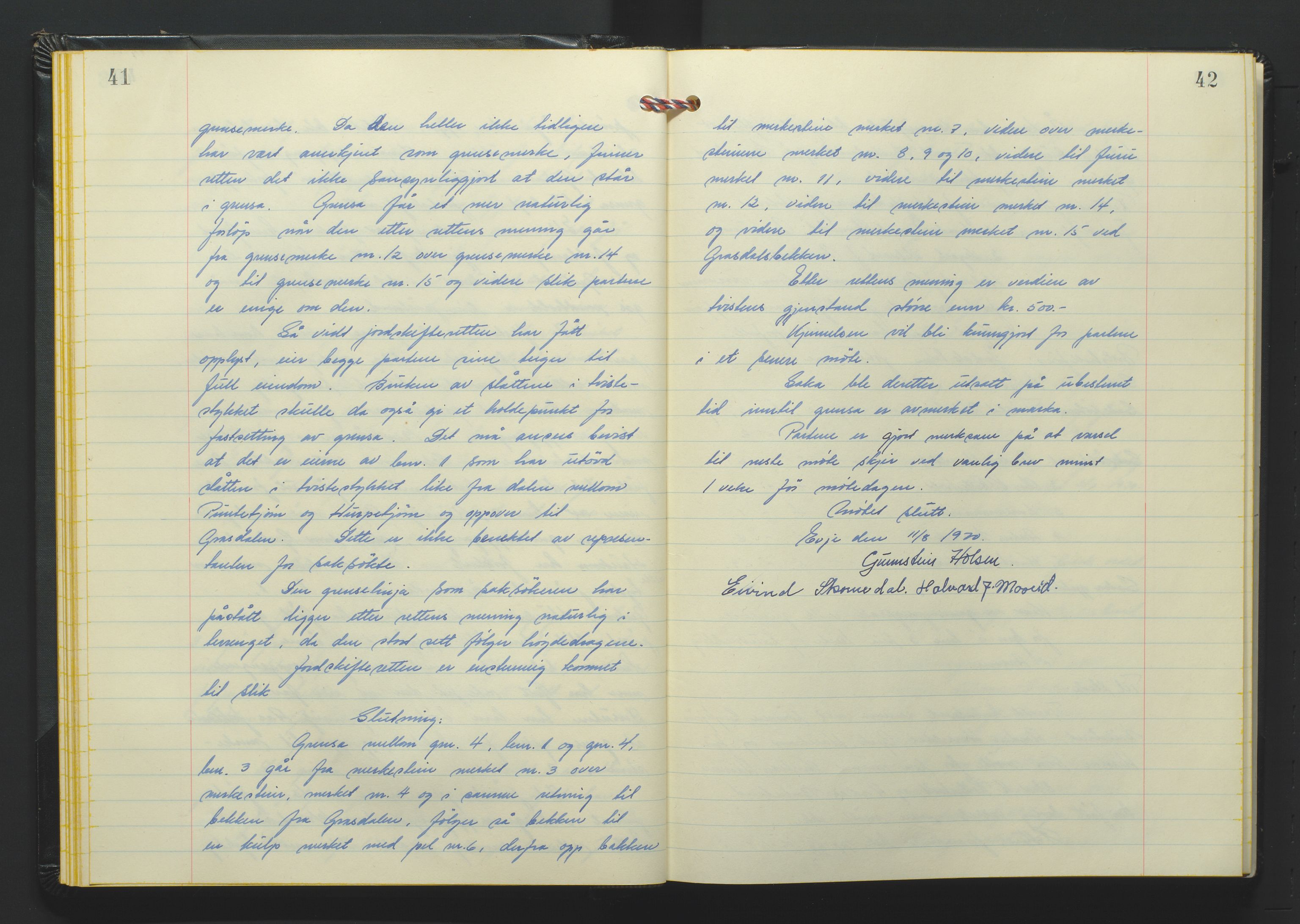 Setesdal jordskifterett, AV/SAK-1541-0008/F/Fa/Faa/L0012: Jordskifteprotokoll med gårdsregister, Setesdal domssokn nr 27 (II), 1970-1971