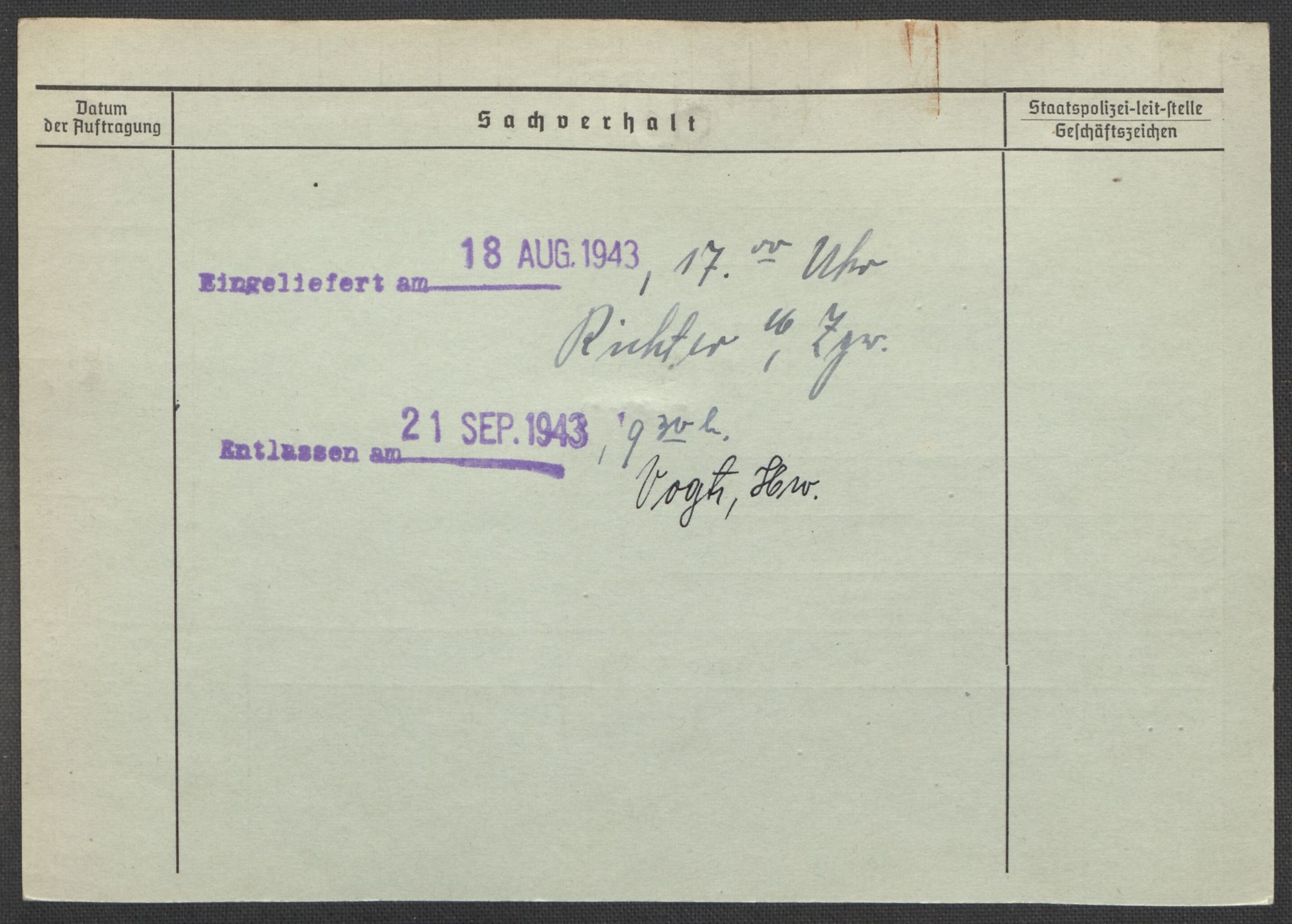 Befehlshaber der Sicherheitspolizei und des SD, AV/RA-RAFA-5969/E/Ea/Eaa/L0008: Register over norske fanger i Møllergata 19: Oelze-Ru, 1940-1945, p. 901