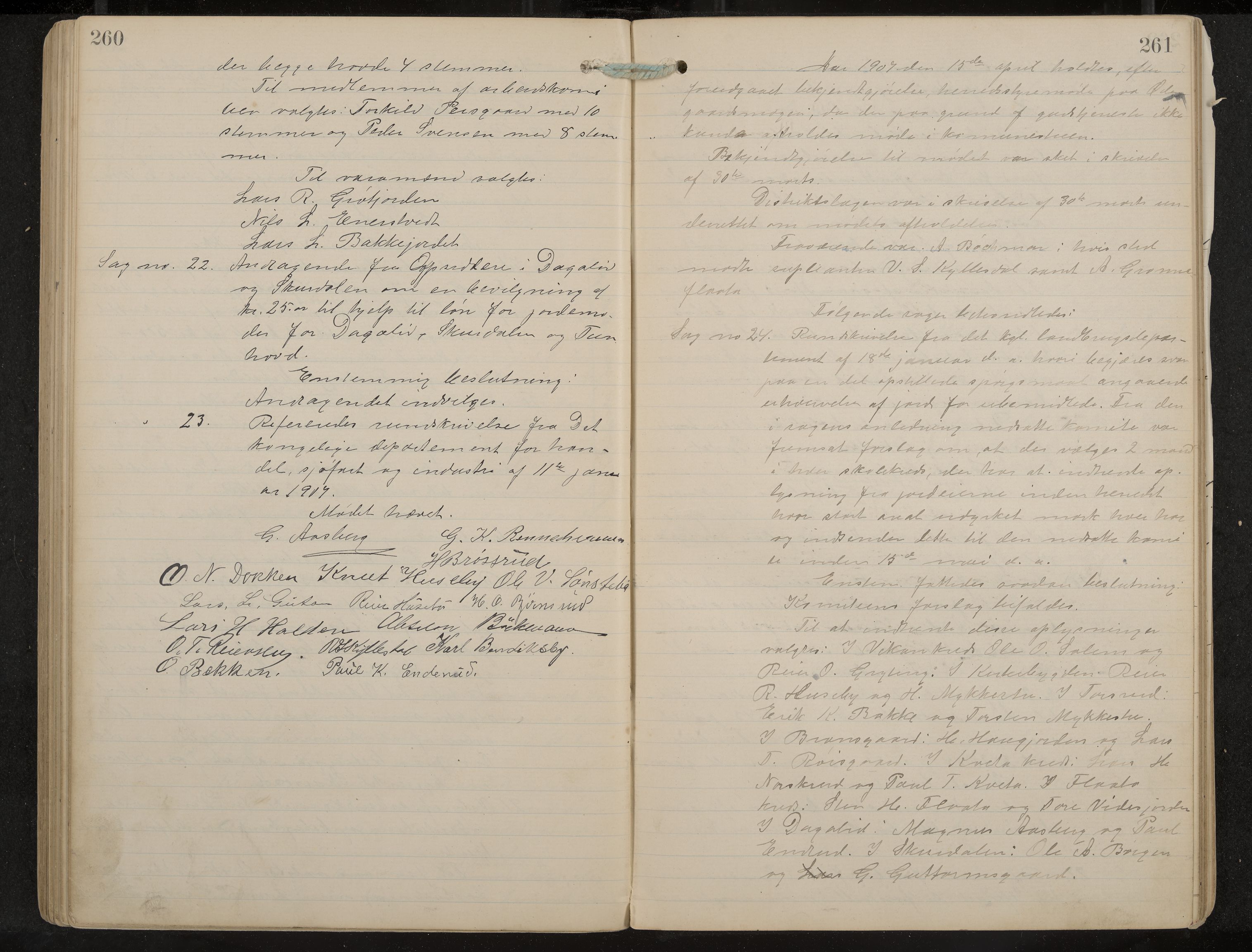 Uvdal formannskap og sentraladministrasjon, IKAK/0634021/A/Aa/L0001: Møtebok, 1901-1909, p. 260-261