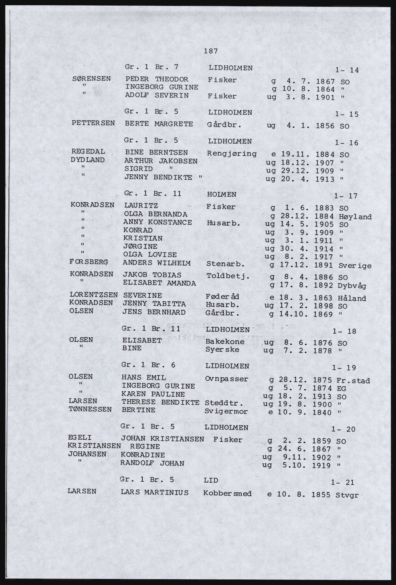 SAST, Copy of 1920 census for Dalane, 1920, p. 641