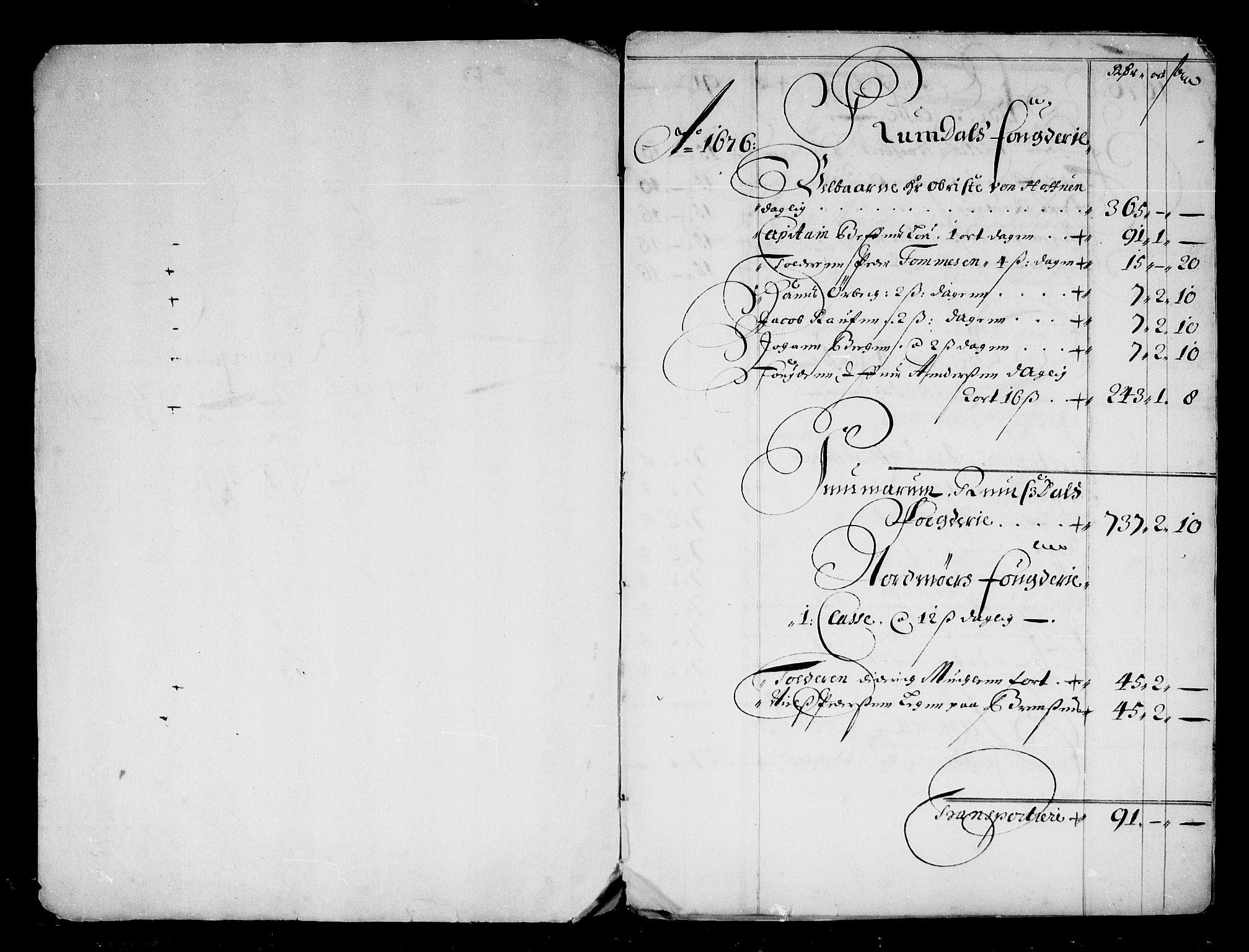 Rentekammeret inntil 1814, Reviderte regnskaper, Stiftamtstueregnskaper, Trondheim stiftamt og Nordland amt, RA/EA-6044/R/Rd/L0044: Trondheim stiftamt, 1671-1676