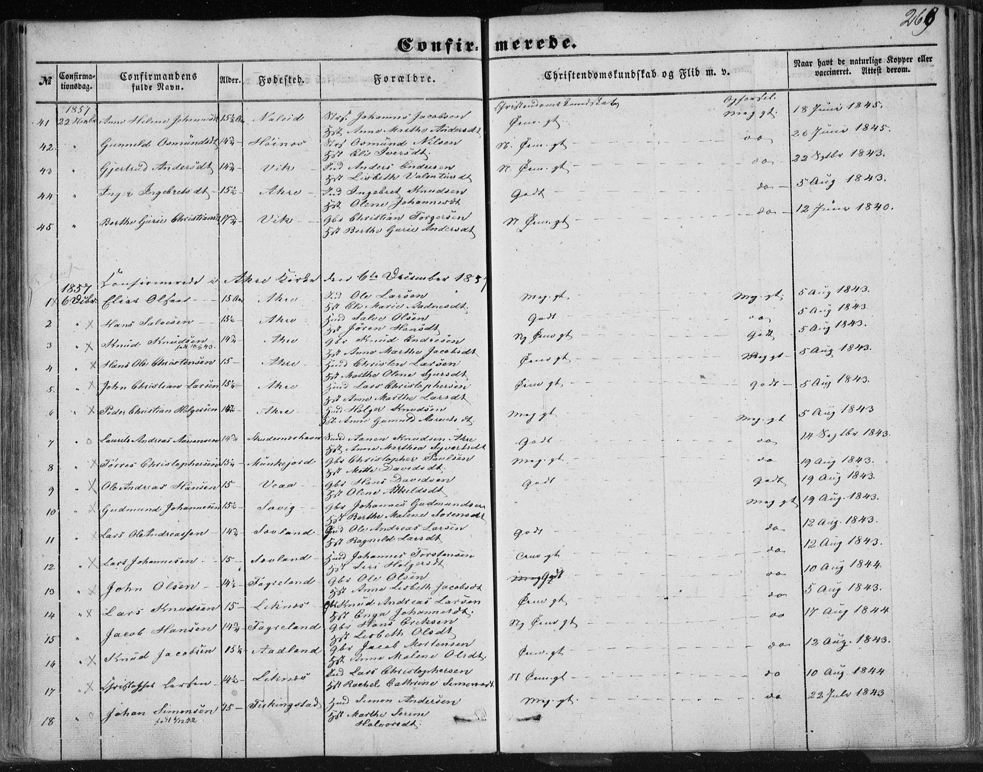 Skudenes sokneprestkontor, AV/SAST-A -101849/H/Ha/Haa/L0004: Parish register (official) no. A 3.1, 1847-1863, p. 268