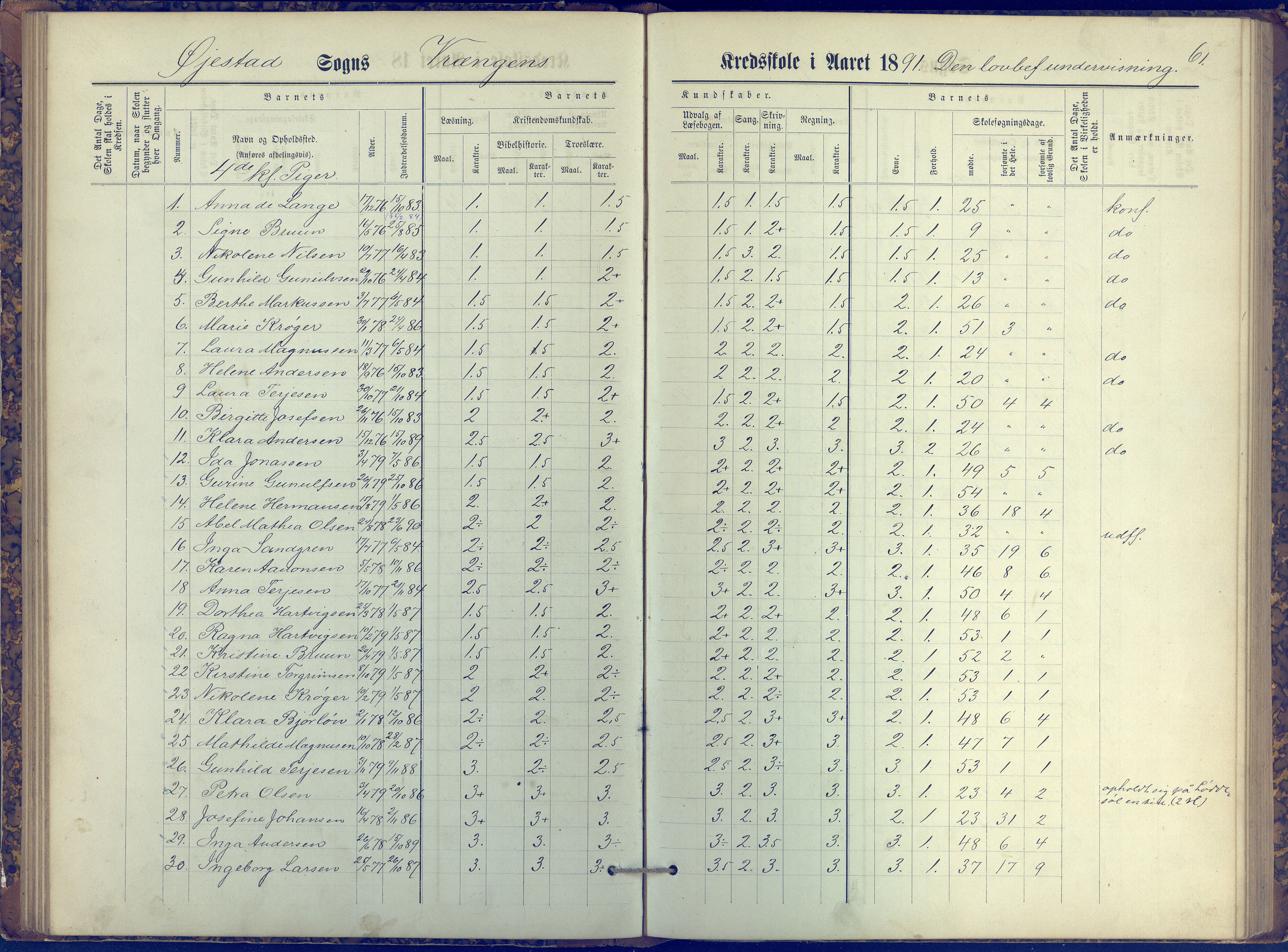 Øyestad kommune frem til 1979, AAKS/KA0920-PK/06/06K/L0006: Protokoll, 1881-1894, p. 61