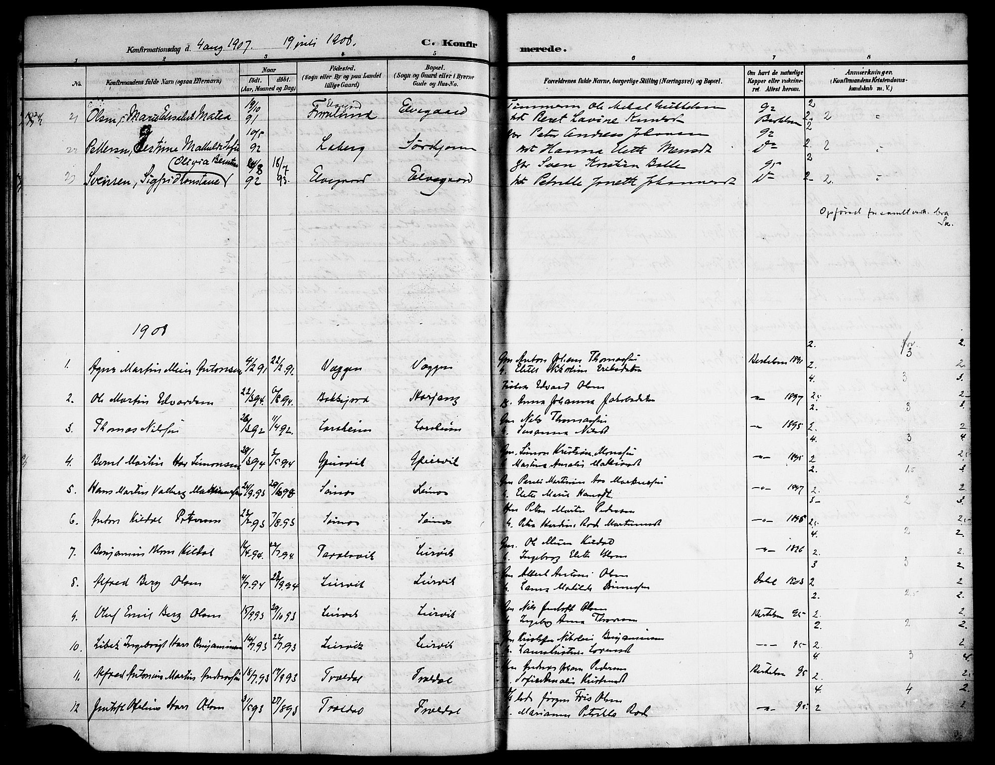 Ministerialprotokoller, klokkerbøker og fødselsregistre - Nordland, AV/SAT-A-1459/866/L0955: Parish register (copy) no. 866C04, 1905-1914